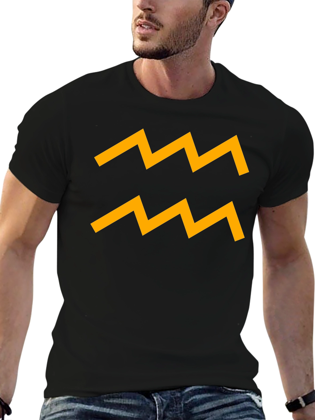 Aquarius Zodiac Sign T-Shirt - Black