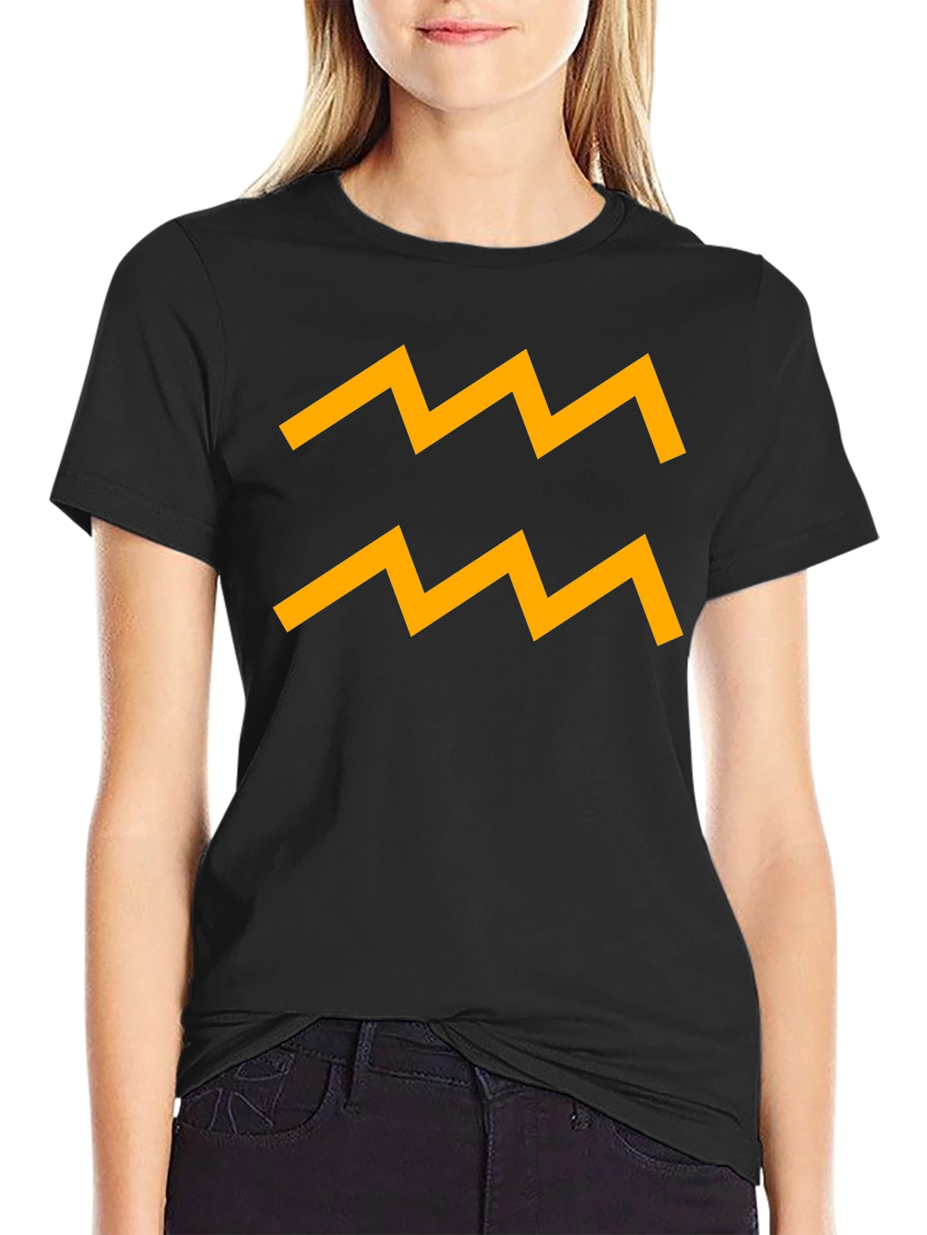 Aquarius Zodiac Sign T-Shirt - Black