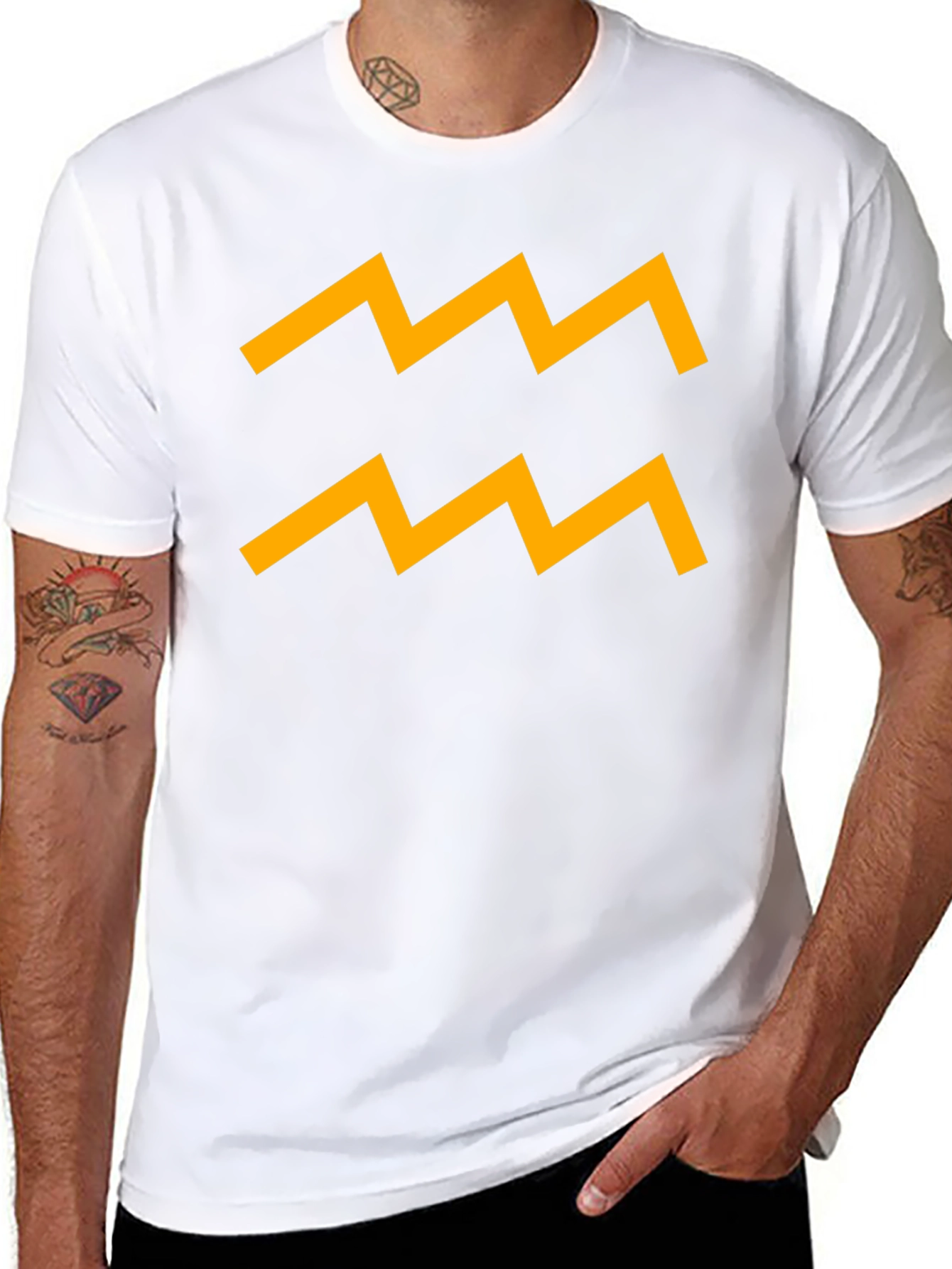 Aquarius Zodiac Sign T-Shirt - Black