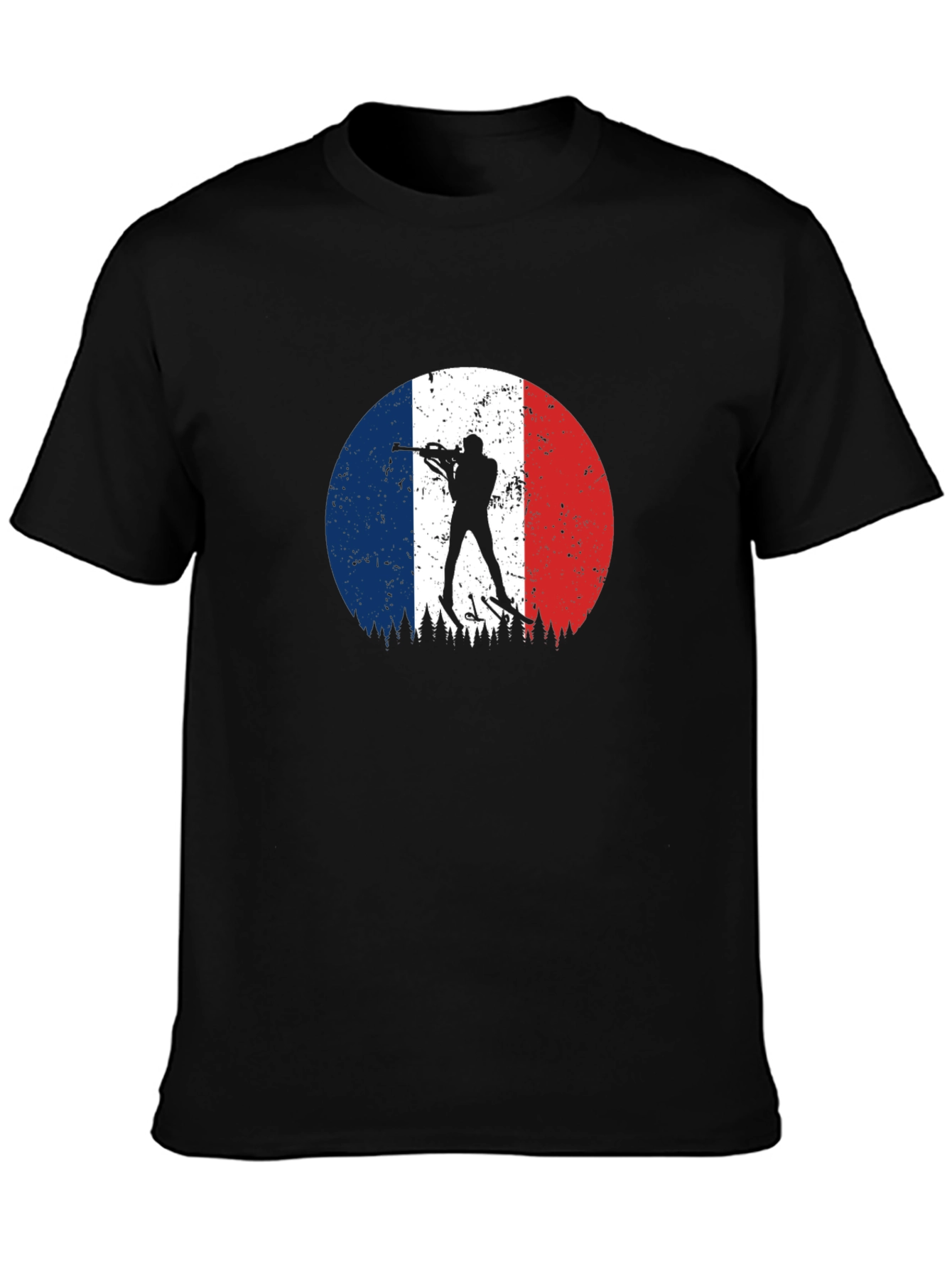 Biathlon France Flag Black T-Shirt