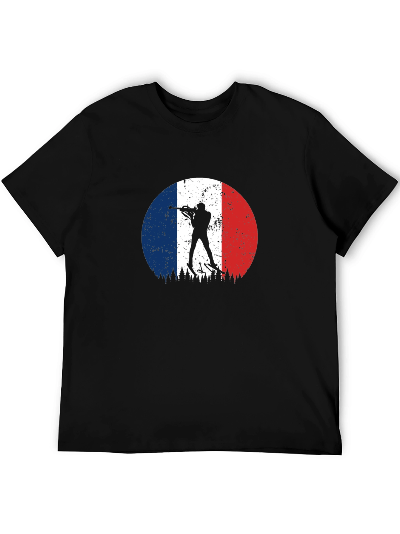 Biathlon France Flag Black T-Shirt