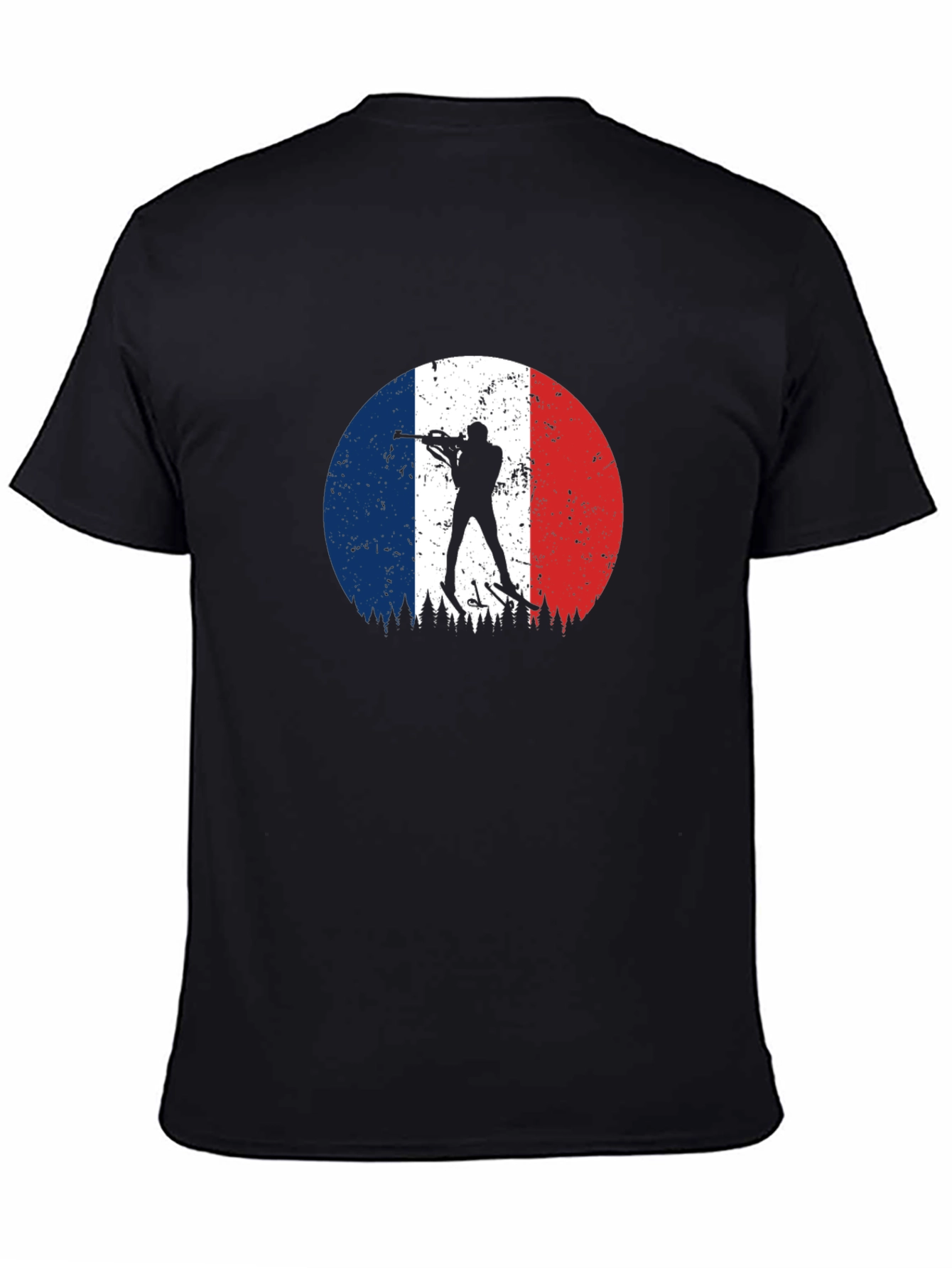 Biathlon France Flag Black T-Shirt