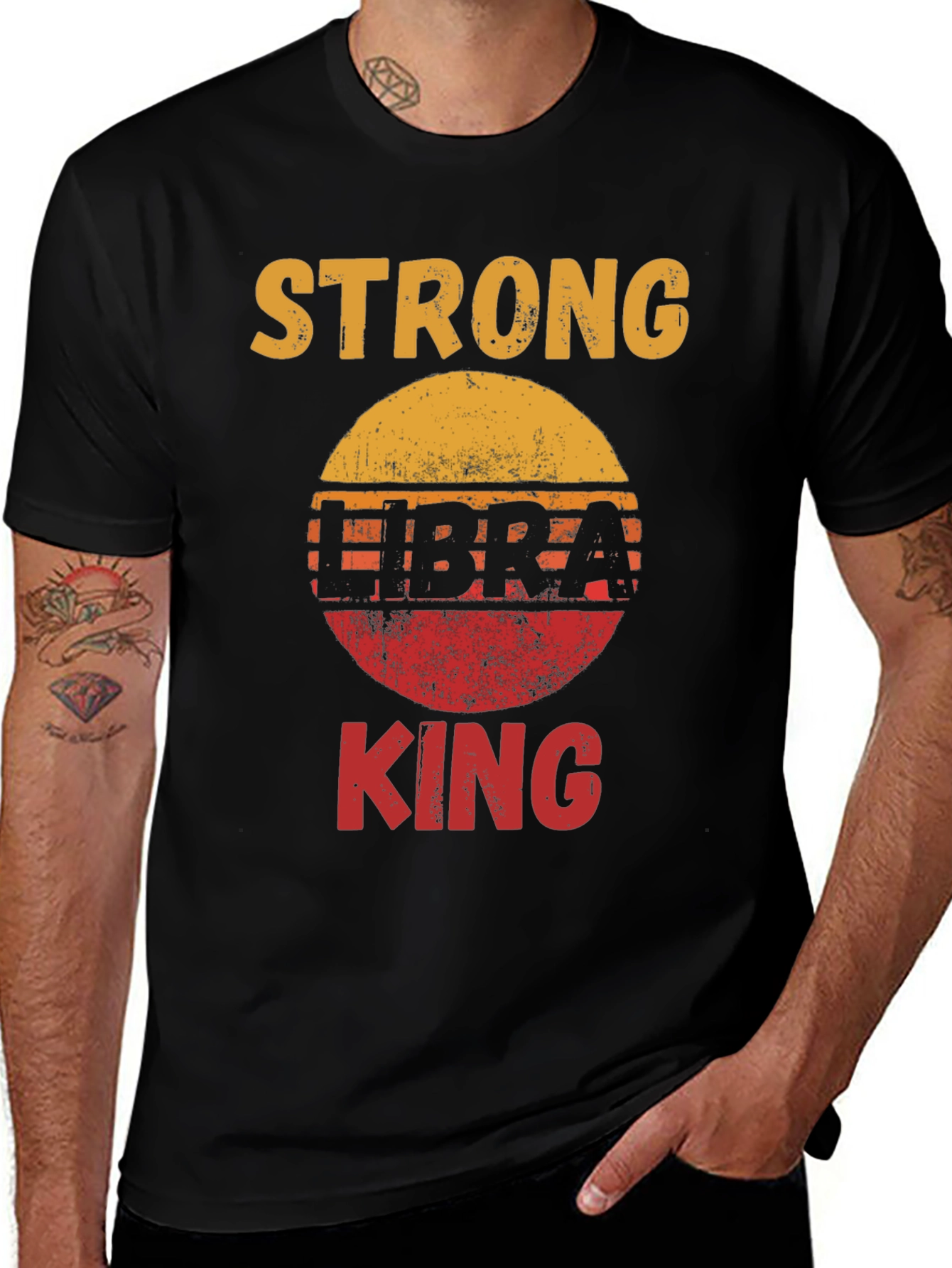 Strong Libra King Graphic Tee - Black