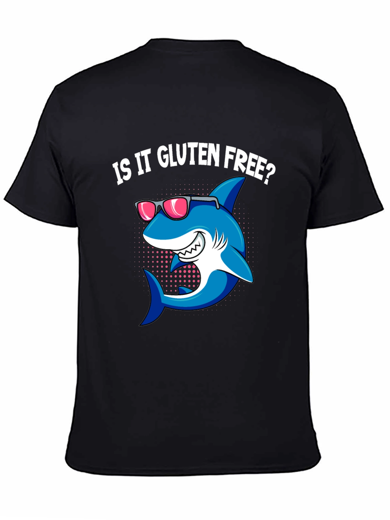 Gluten-Free Shark Graphic Tee - Trendy Black T-Shirt
