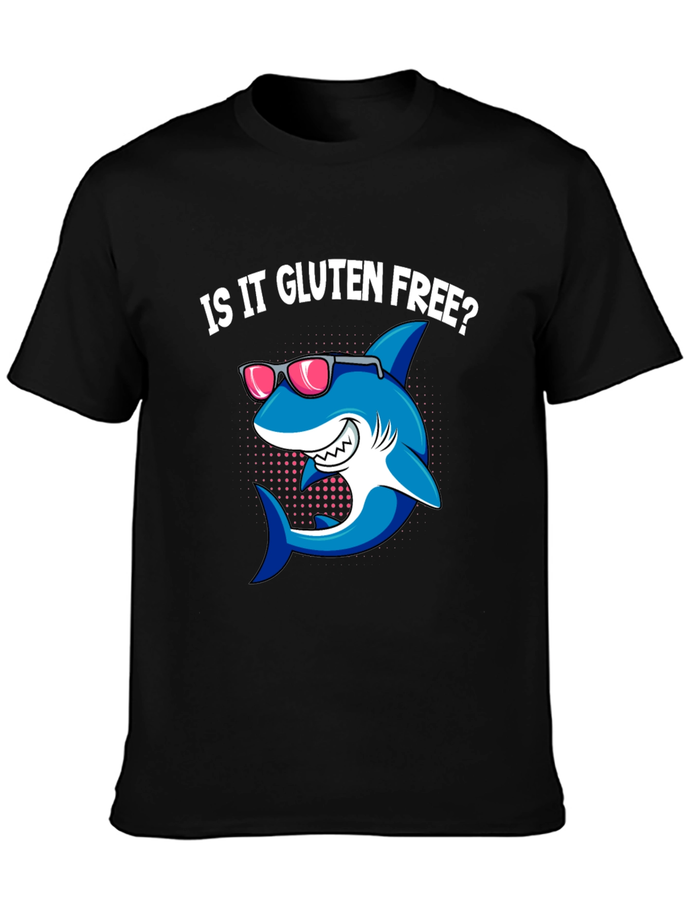 Gluten-Free Shark Graphic Tee - Trendy Black T-Shirt