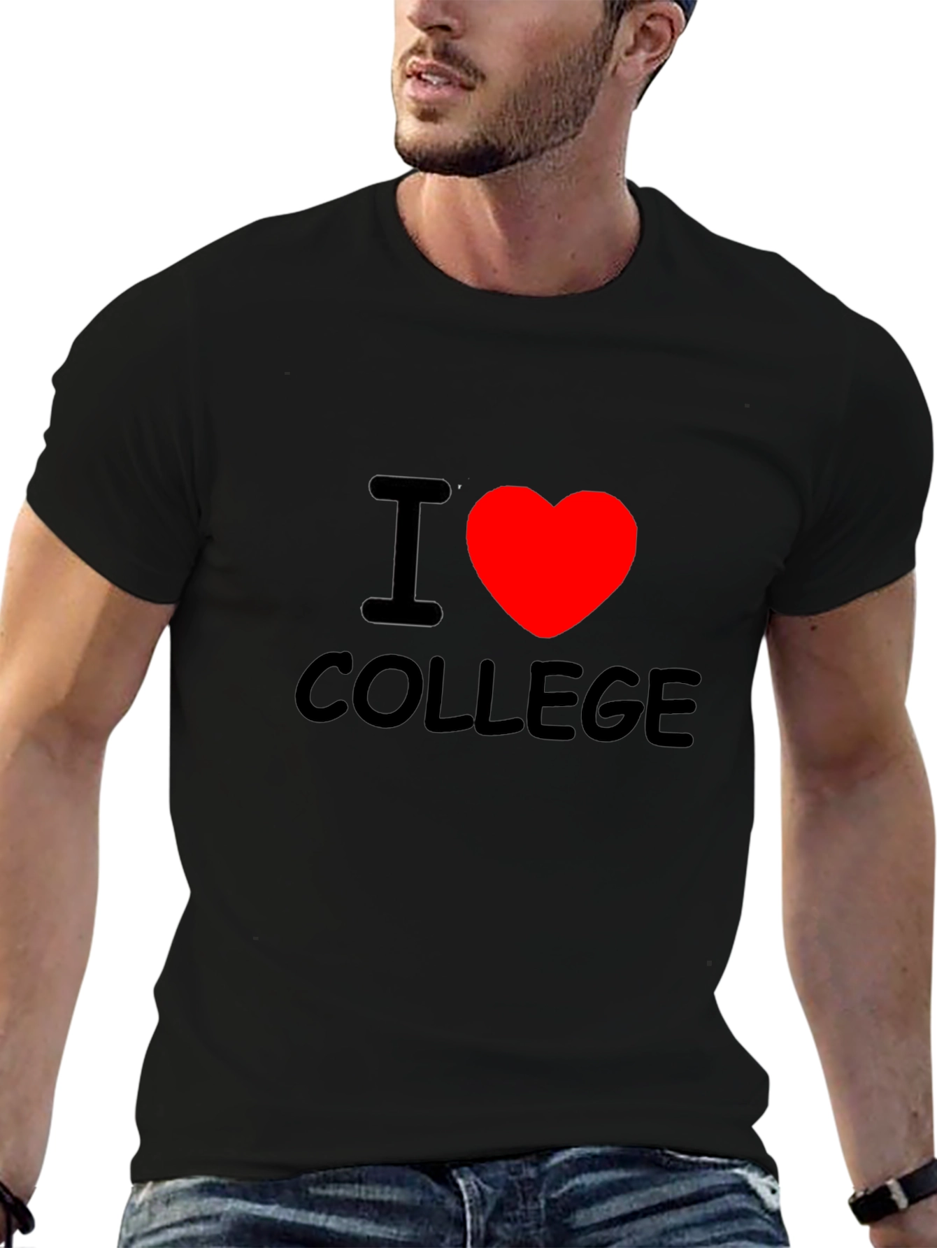 I Heart College Black T-Shirt