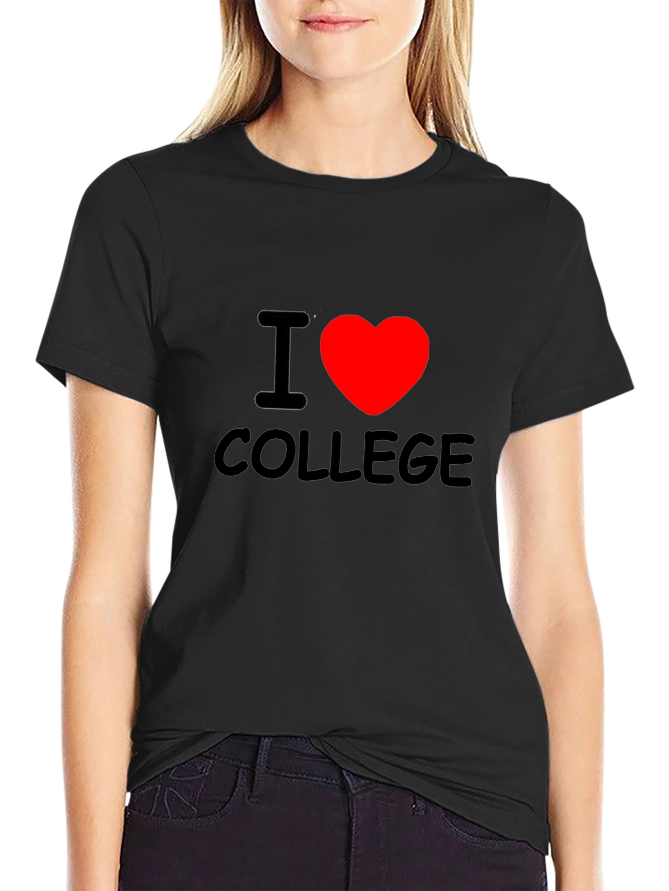I Heart College Black T-Shirt