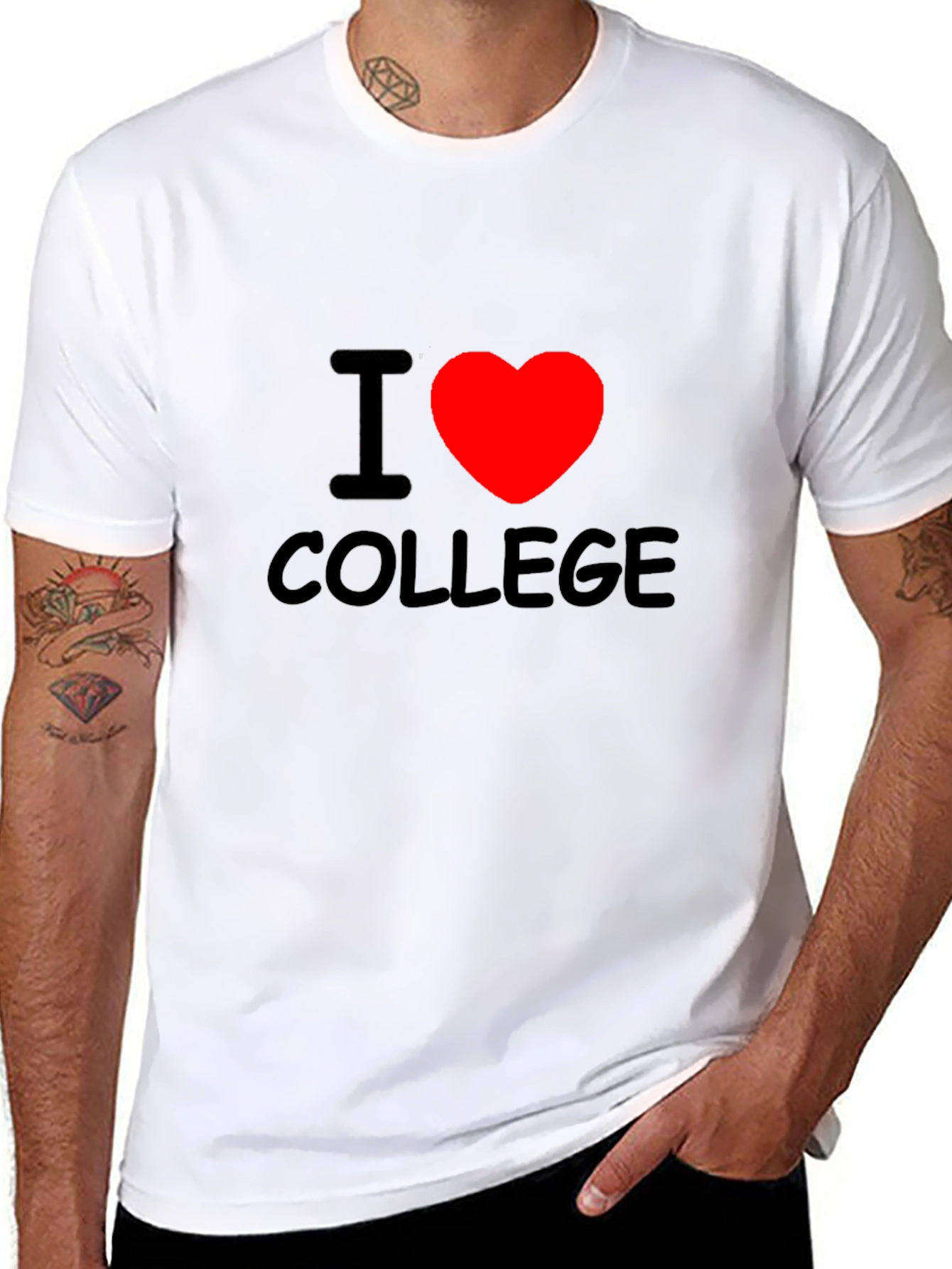 I Heart College Black T-Shirt