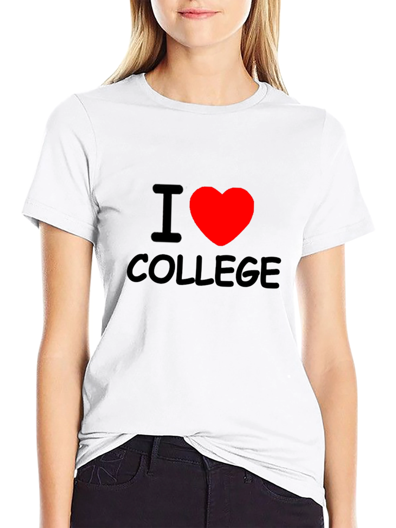 I Heart College Black T-Shirt