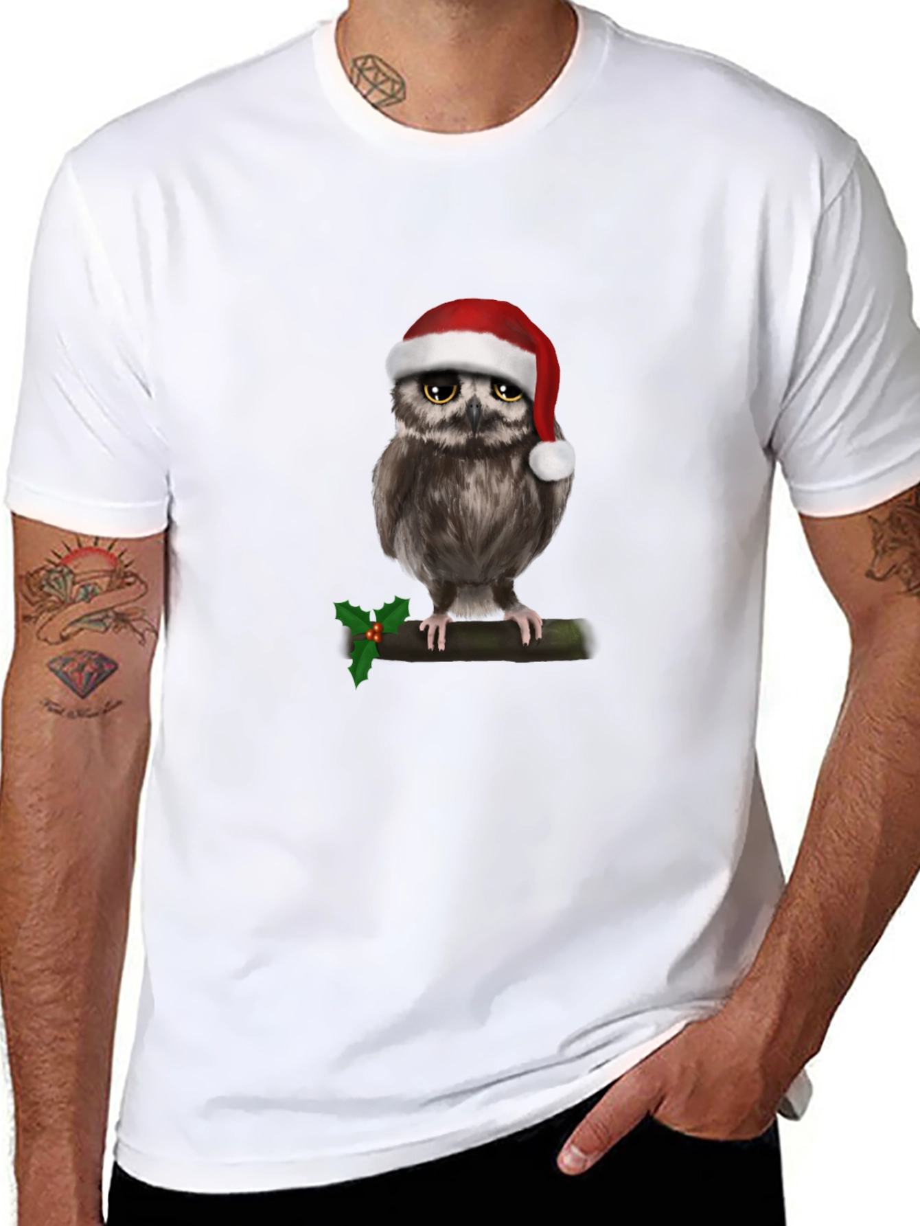 Festive Owl Christmas T-Shirt