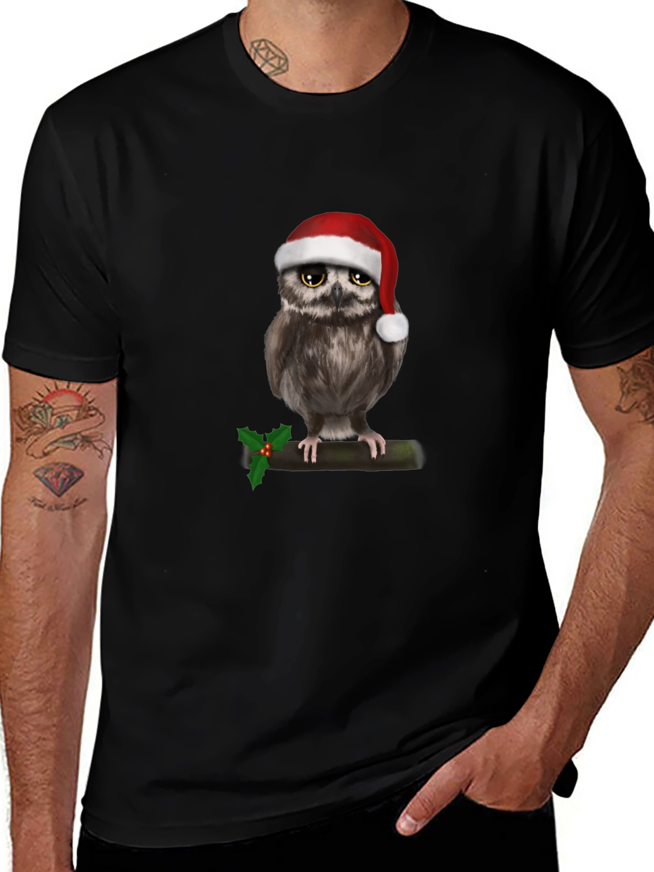 Festive Owl Christmas T-Shirt