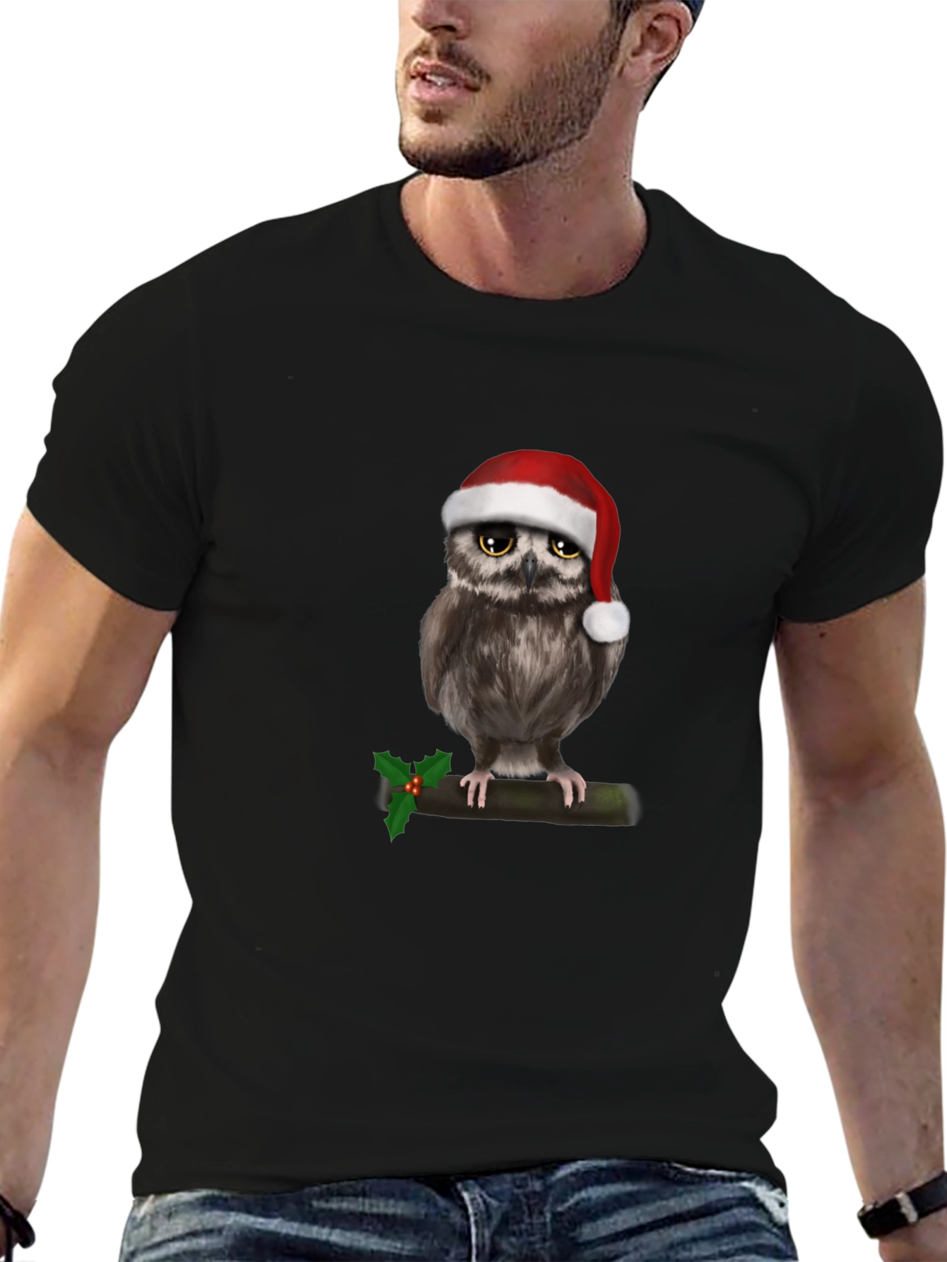 Festive Owl Christmas T-Shirt
