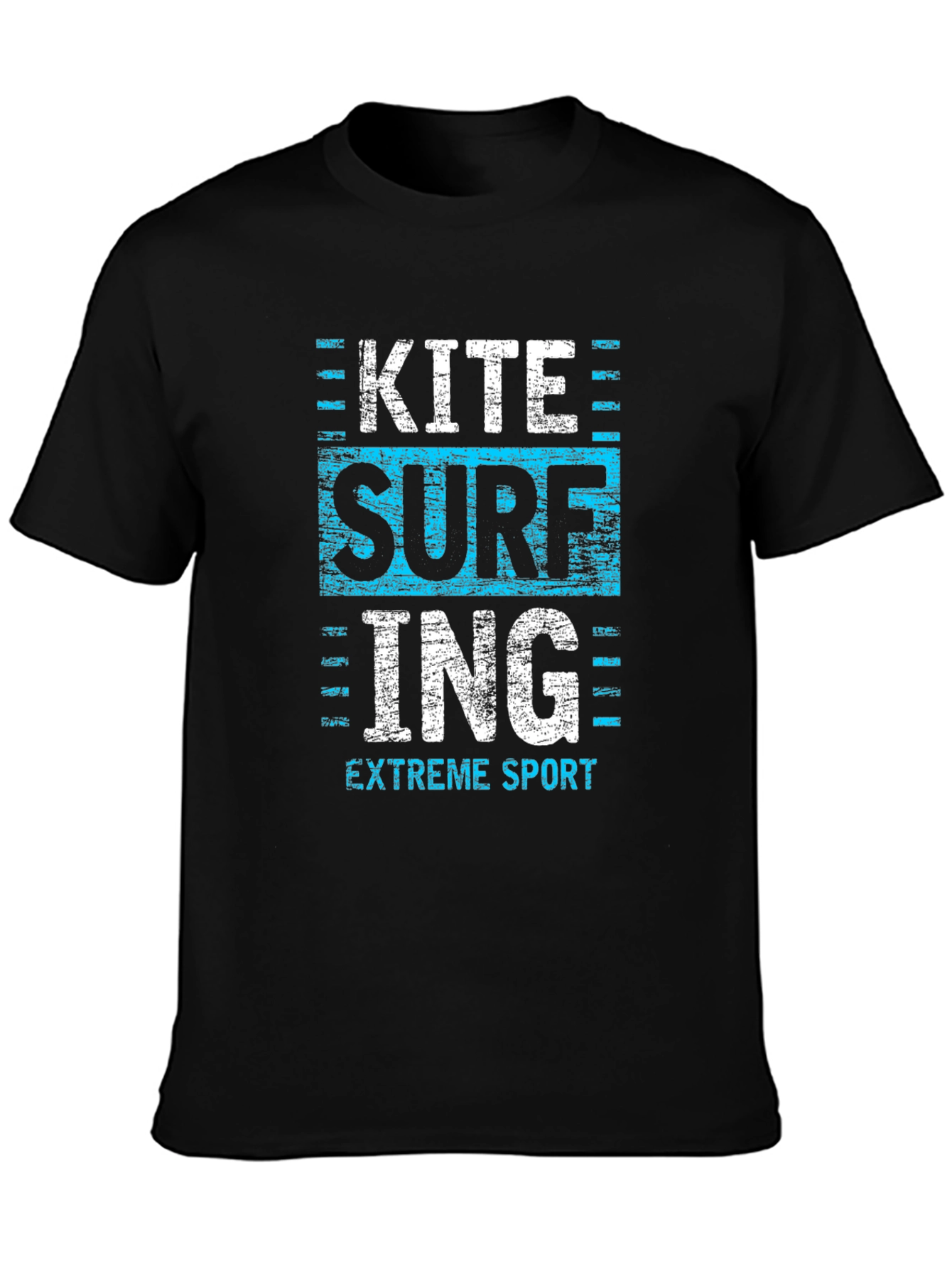 Kite Surfing Extreme Sport Graphic Tee - Black