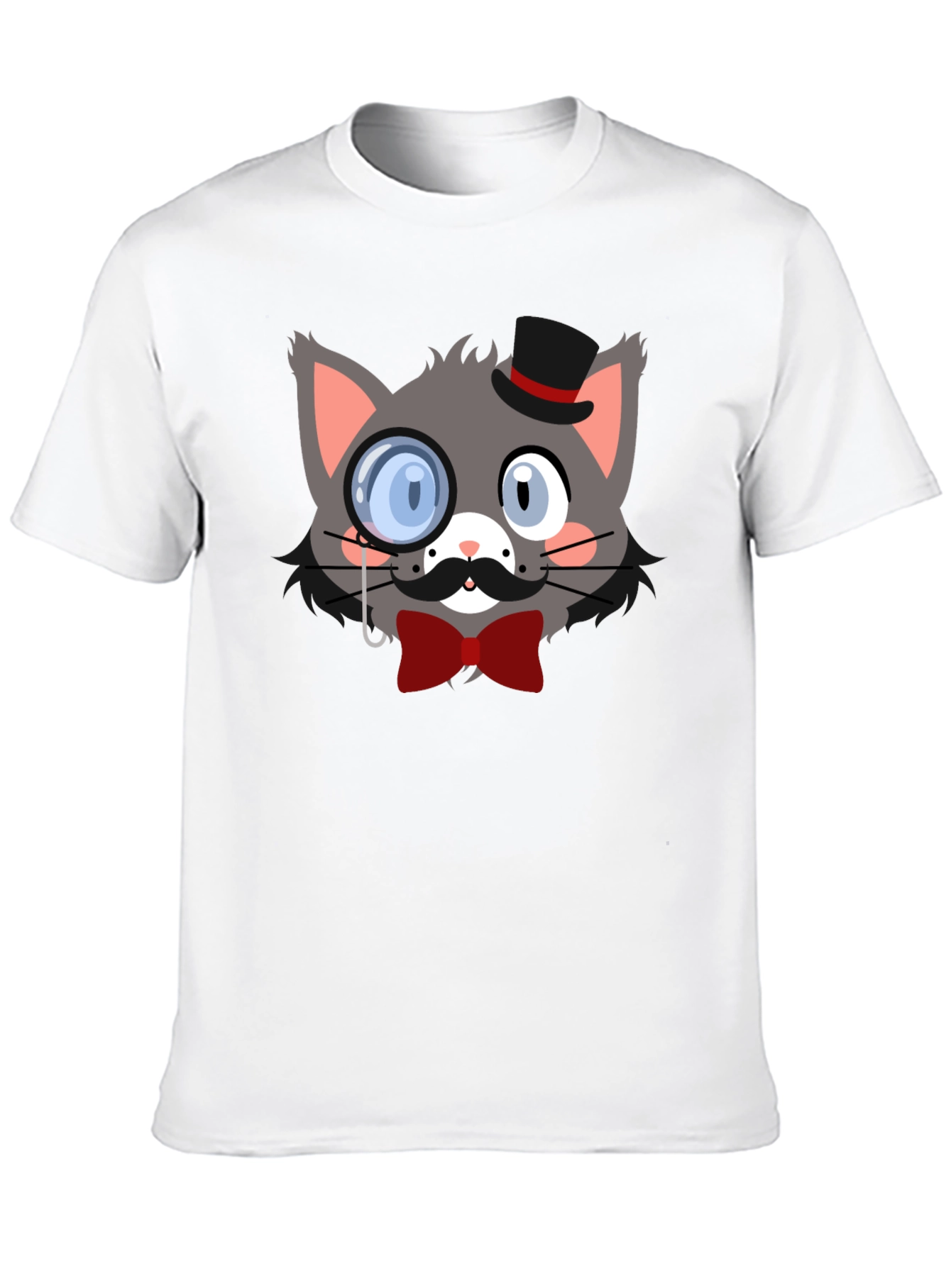 Dapper Cat T-Shirt - Monocle & Bowtie