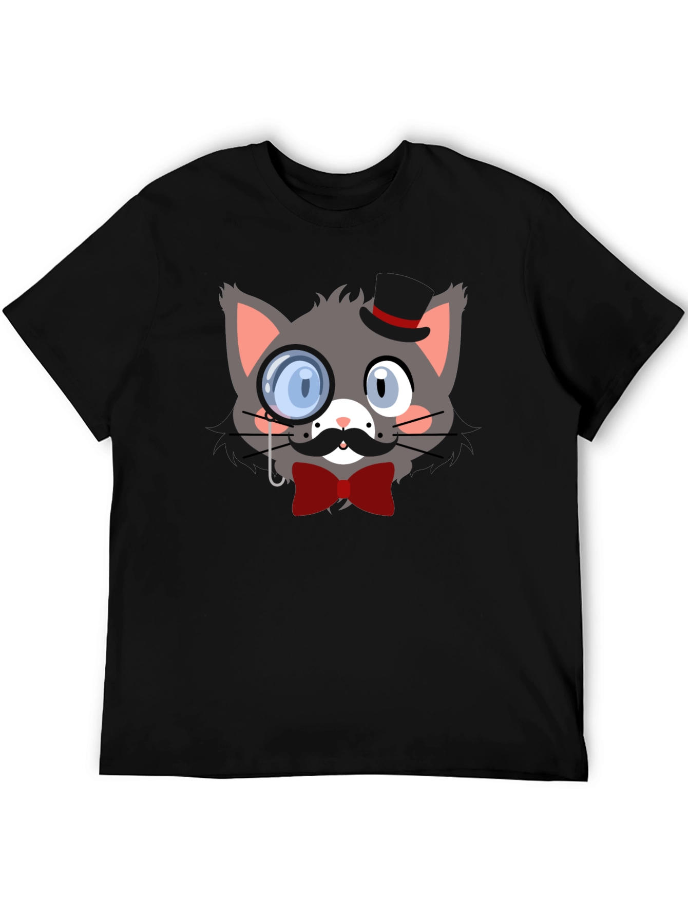 Dapper Cat T-Shirt - Monocle & Bowtie
