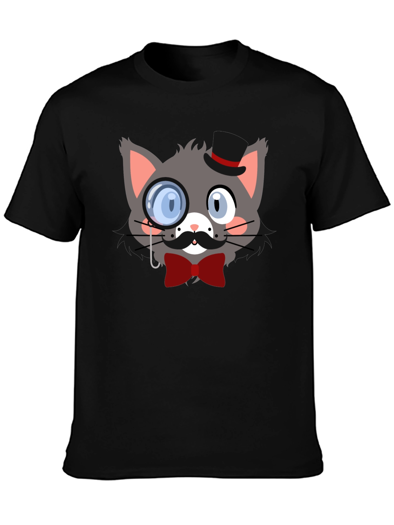 Dapper Cat T-Shirt - Monocle & Bowtie