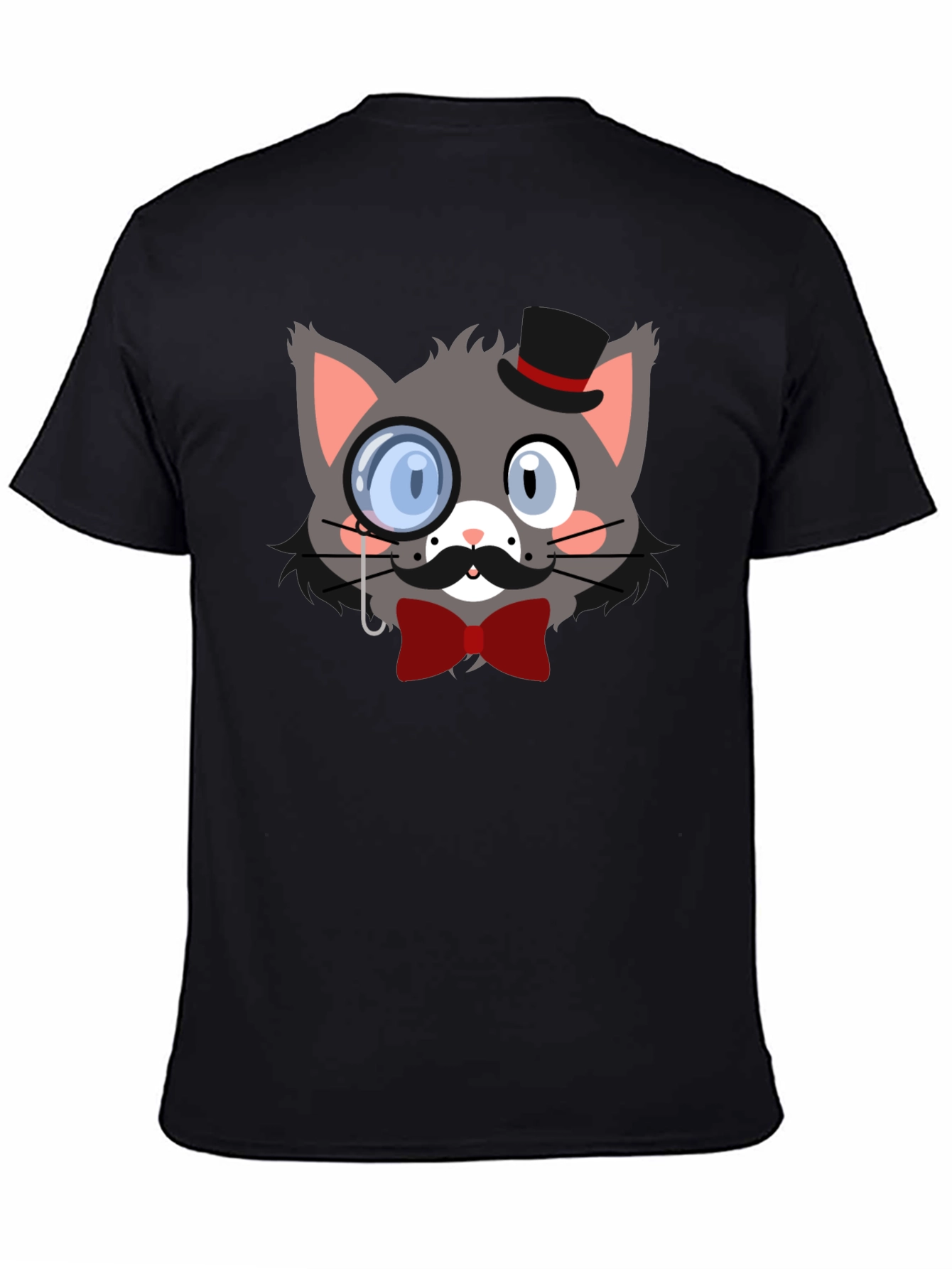 Dapper Cat T-Shirt - Monocle & Bowtie