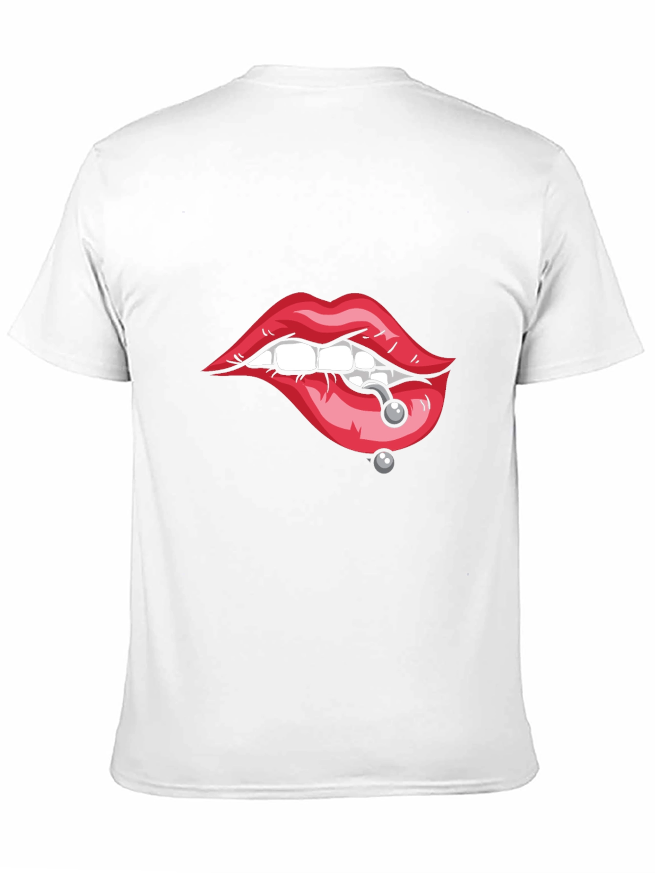 Pierced Lips Graphic Tee - Bold Black T-Shirt