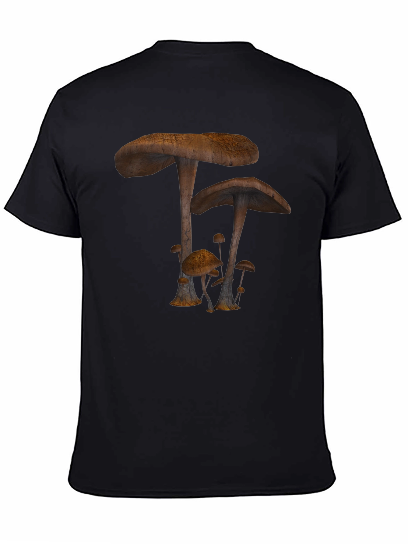 Mushroom Print Black T-Shirt