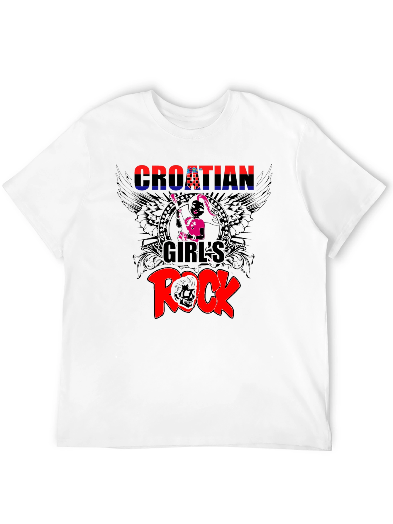 Croatian Girls Rock T-Shirt - Black Graphic Tee