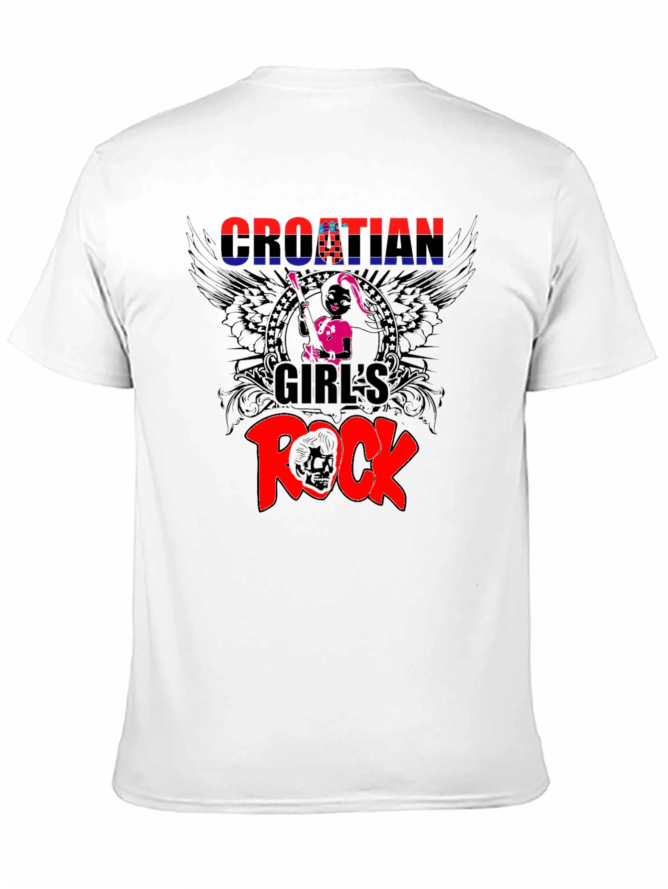 Croatian Girls Rock T-Shirt - Black Graphic Tee