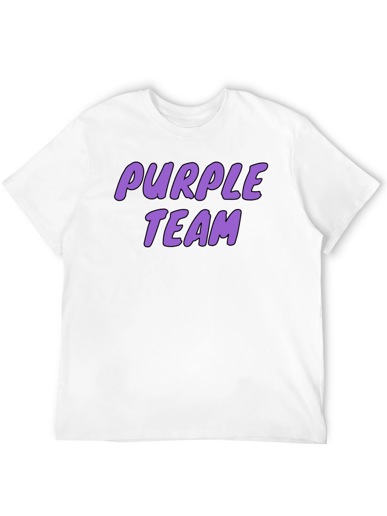 Purple Team Graphic Print Black T-Shirt