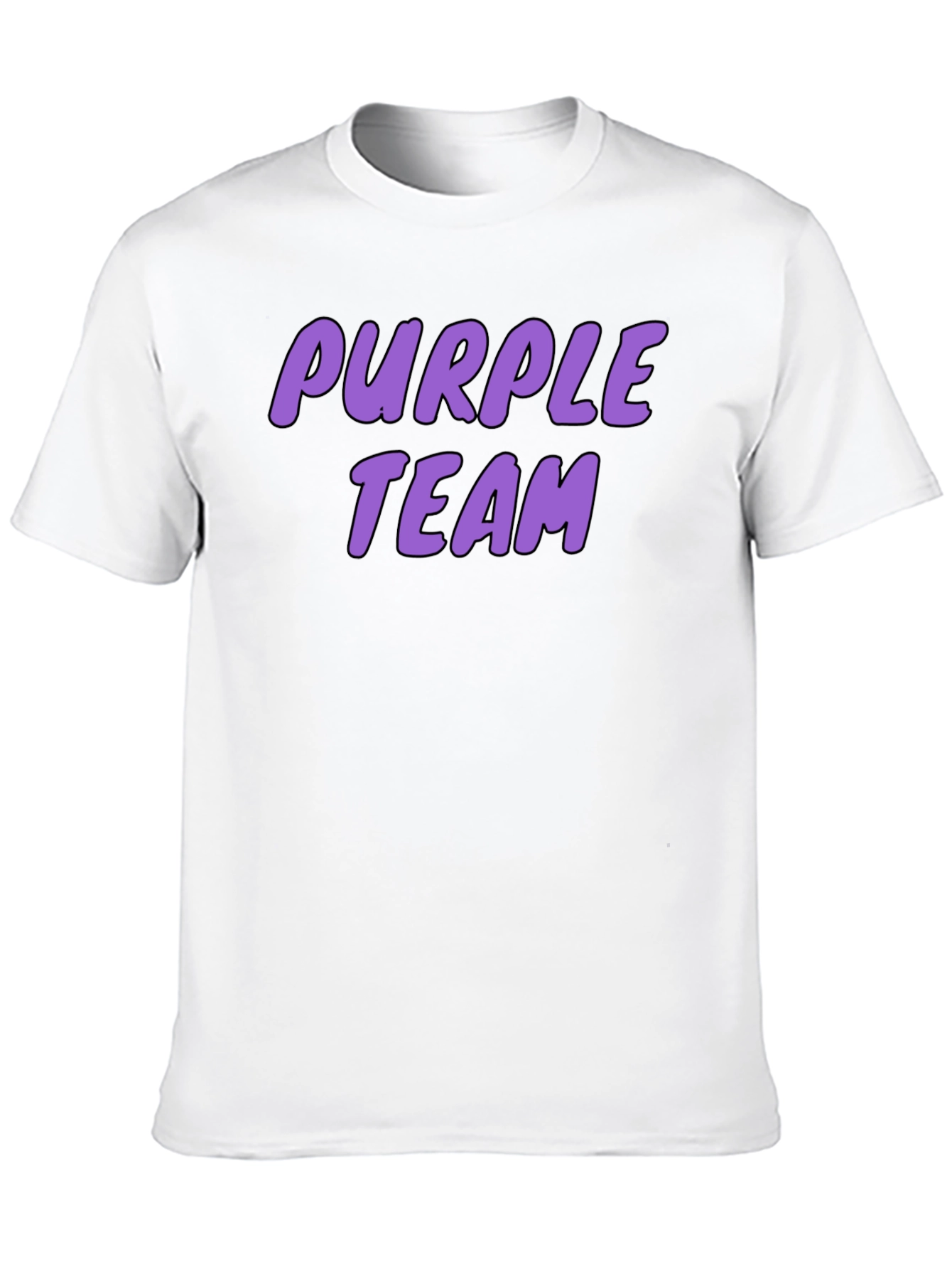Purple Team Graphic Print Black T-Shirt