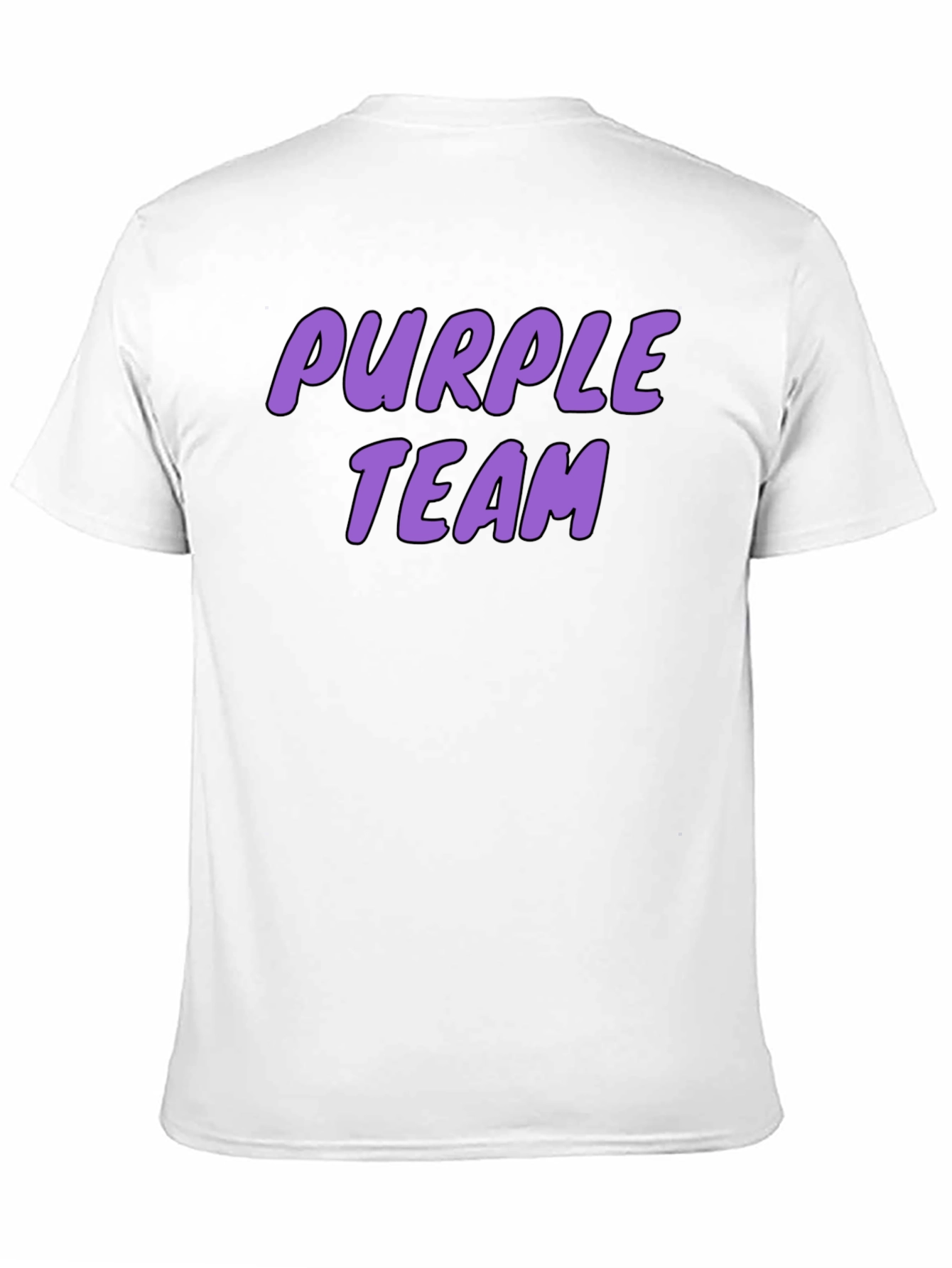 Purple Team Graphic Print Black T-Shirt