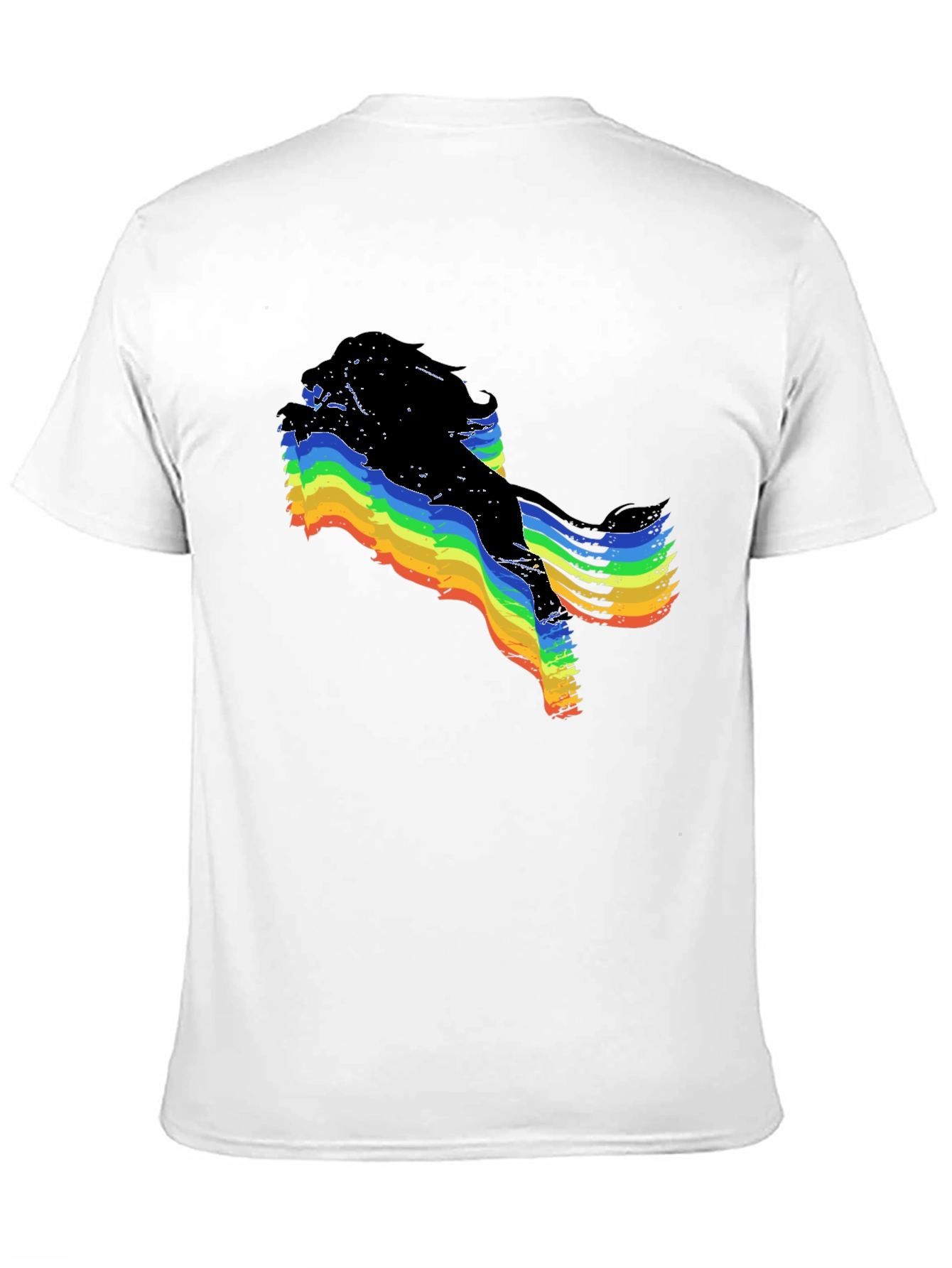 Rainbow Glitch Graphic Black T-Shirt