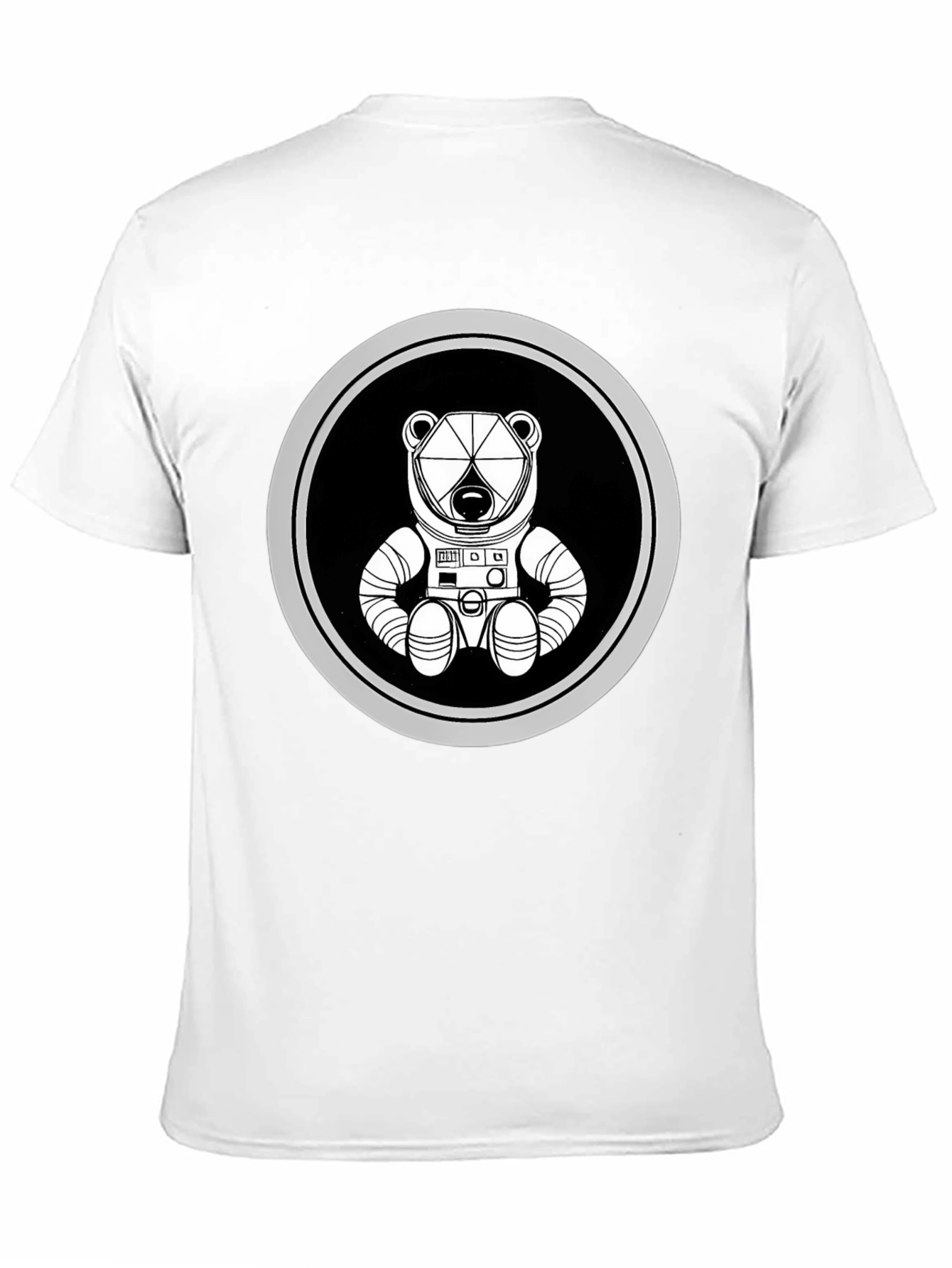 Astronaut Bear Graphic Tee - Black Cotton Blend