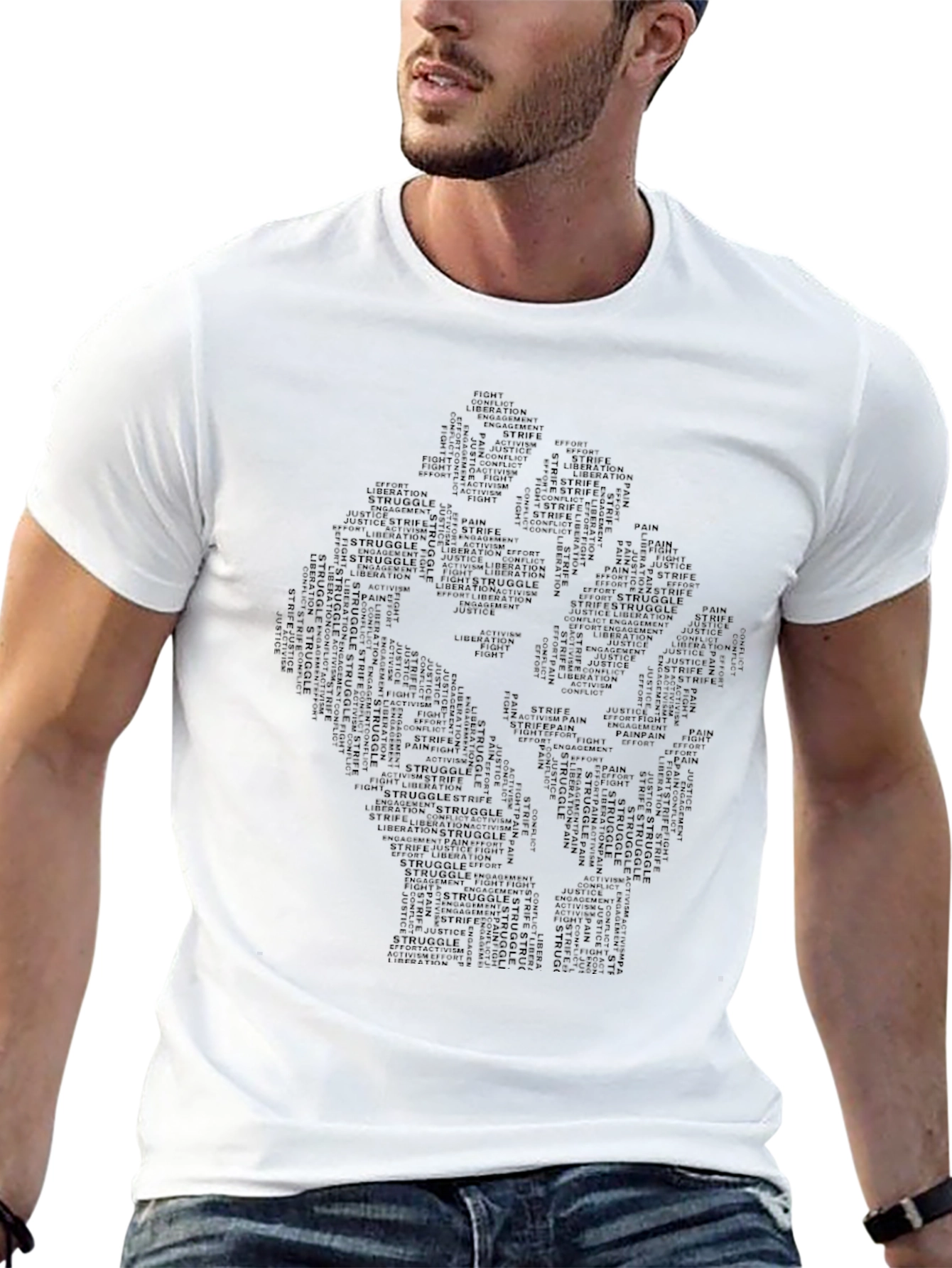 Empowerment Fist Word Art Graphic Tee