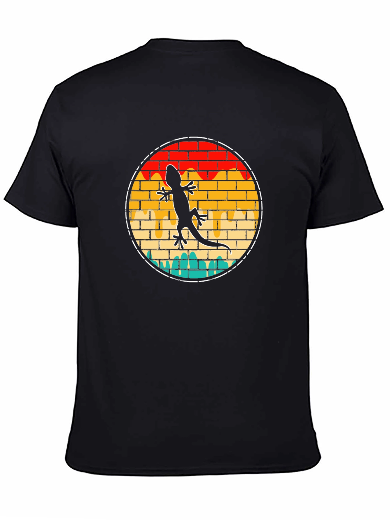 Lizard Brick Wall Circle T-Shirt