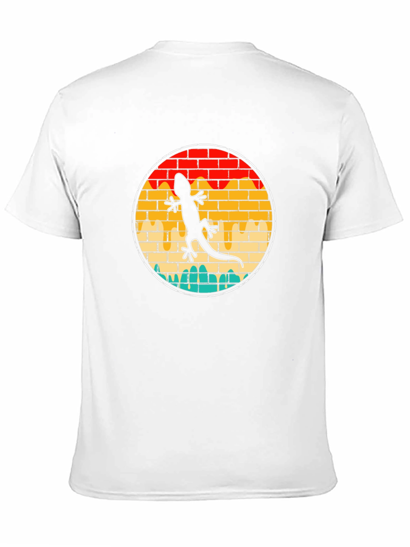 Lizard Brick Wall Circle T-Shirt