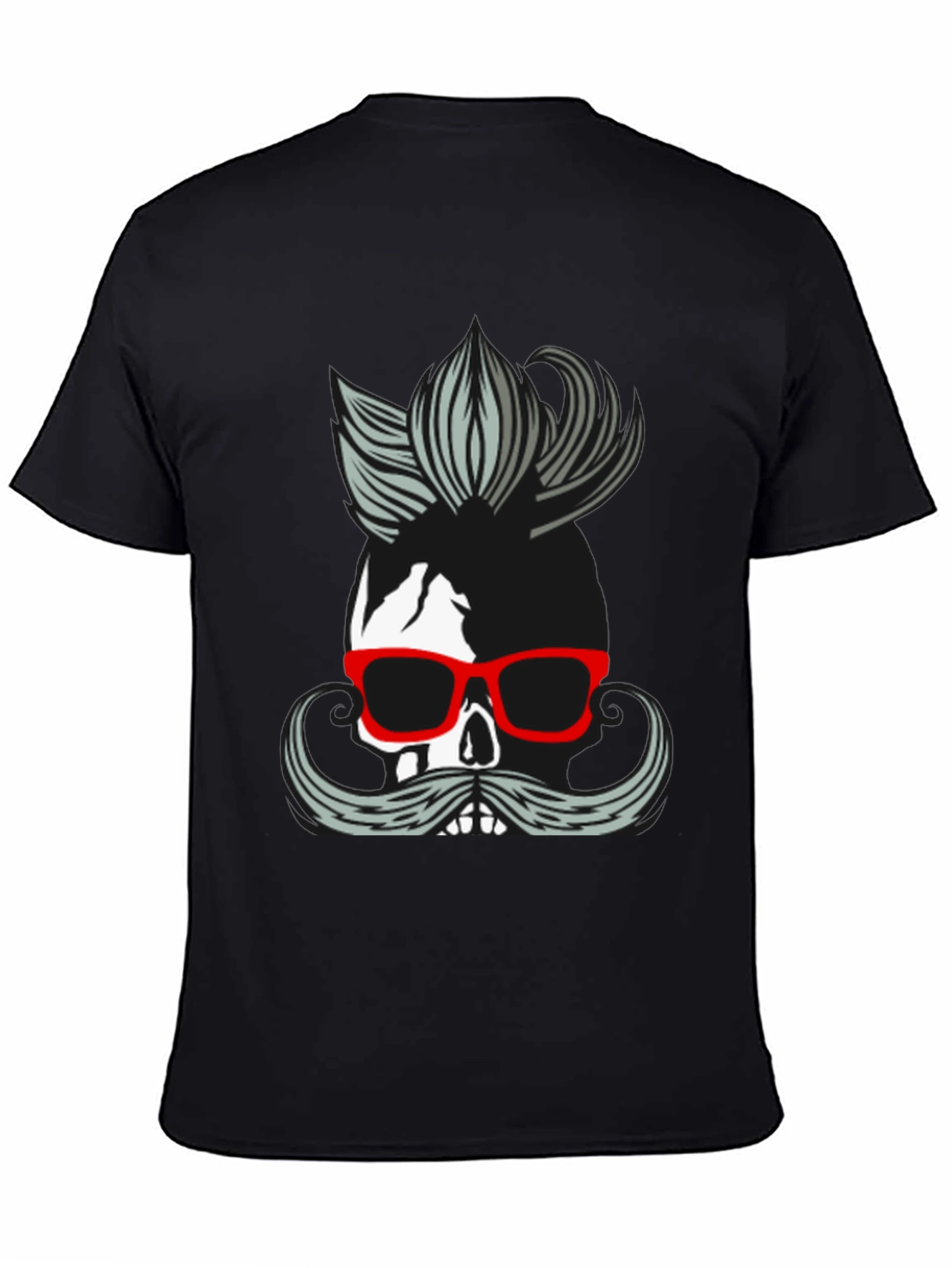 Skull with Mustache & Glasses T-Shirt
