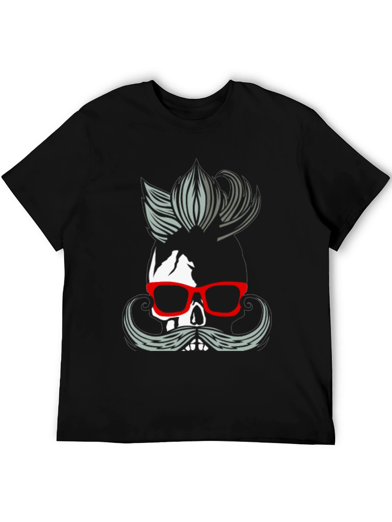 Skull with Mustache & Glasses T-Shirt