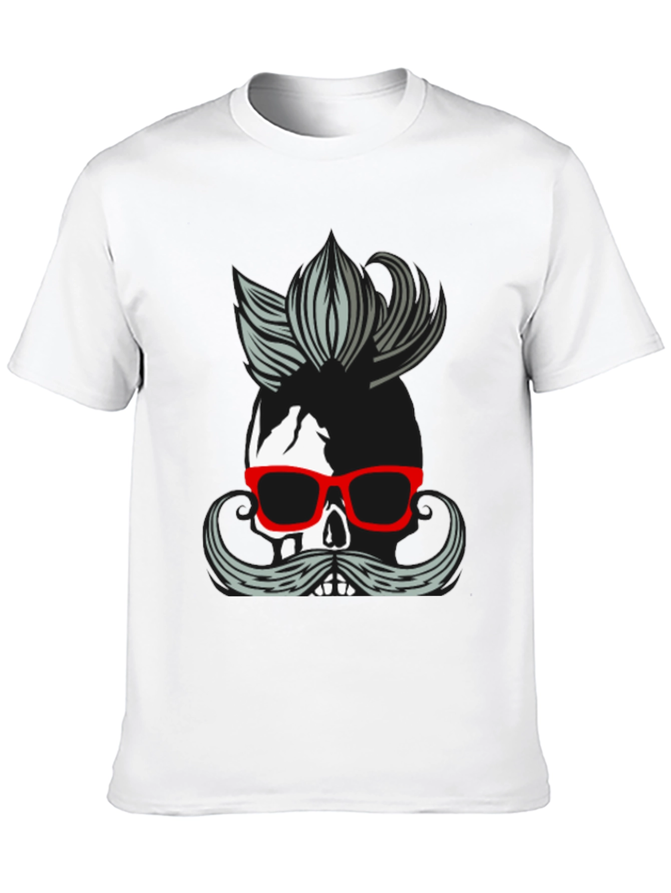Skull with Mustache & Glasses T-Shirt