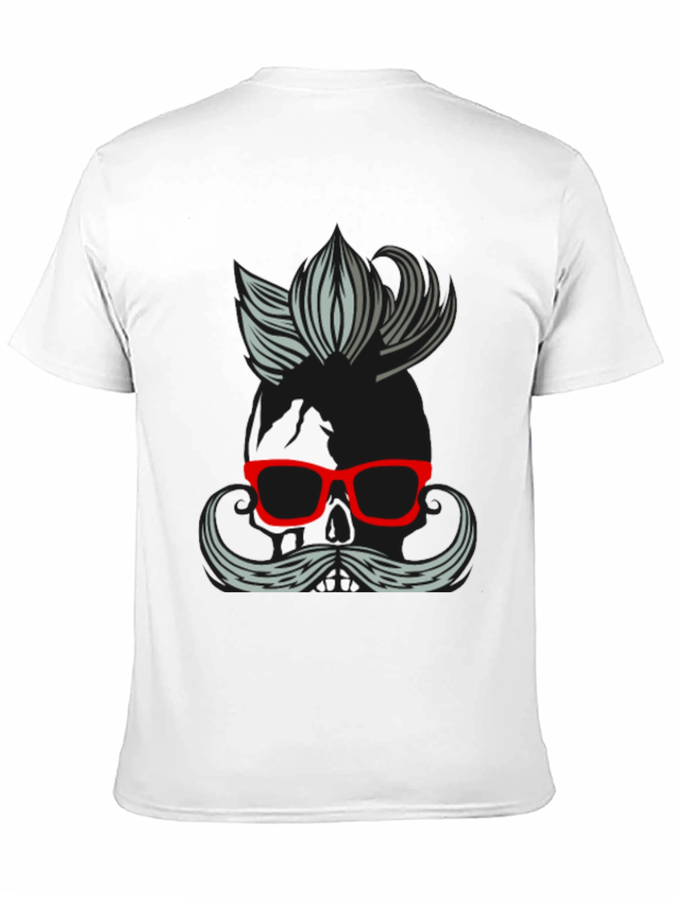 Skull with Mustache & Glasses T-Shirt