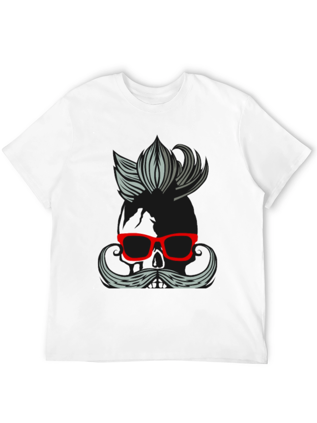 Skull with Mustache & Glasses T-Shirt