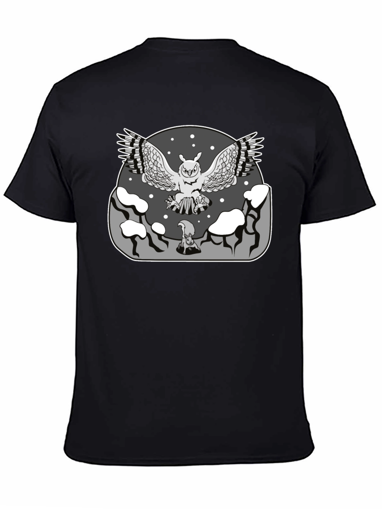 Owl vs Squirrel Graphic T-Shirt