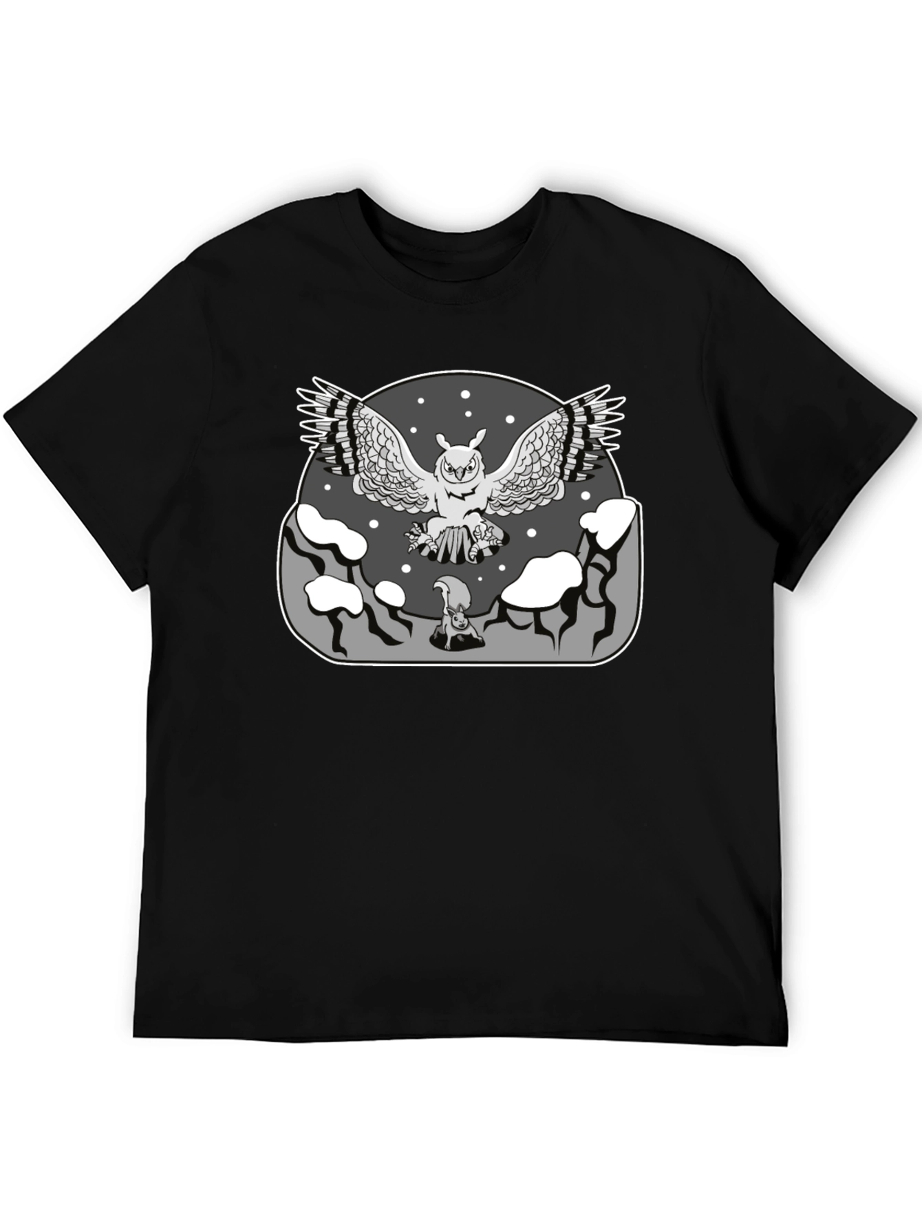 Owl vs Squirrel Graphic T-Shirt