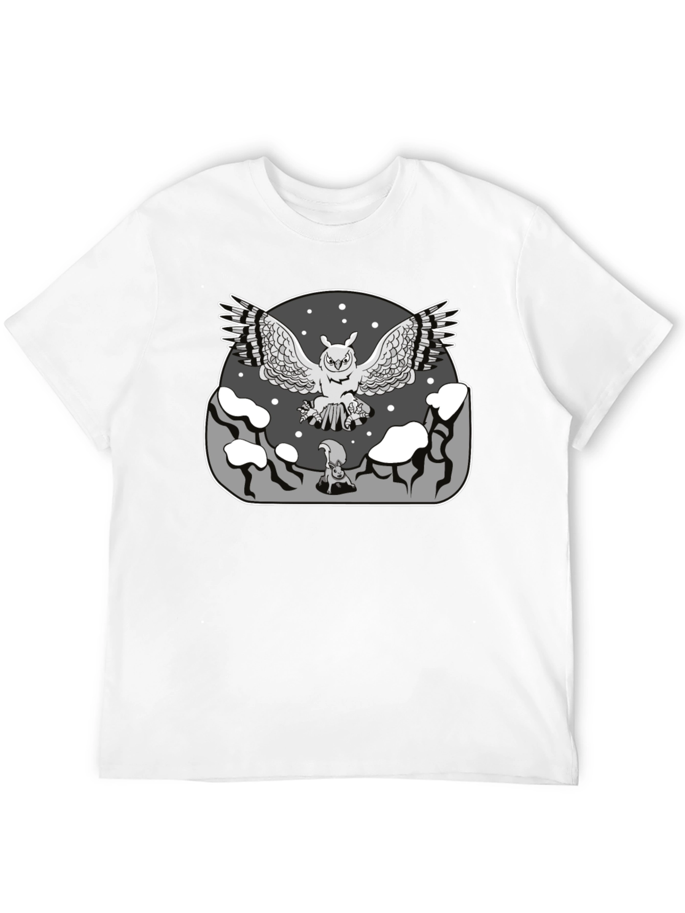 Owl vs Squirrel Graphic T-Shirt