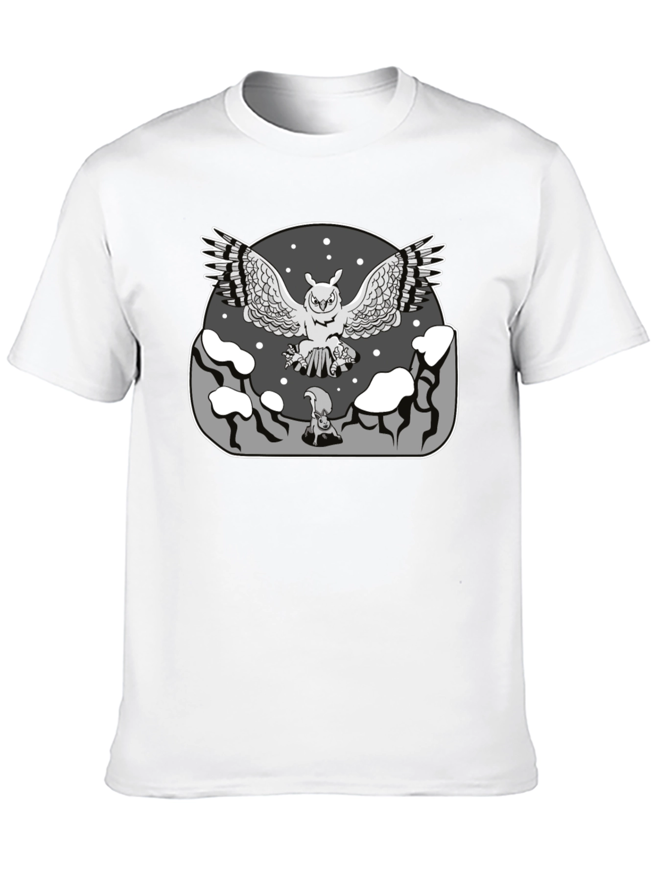 Owl vs Squirrel Graphic T-Shirt