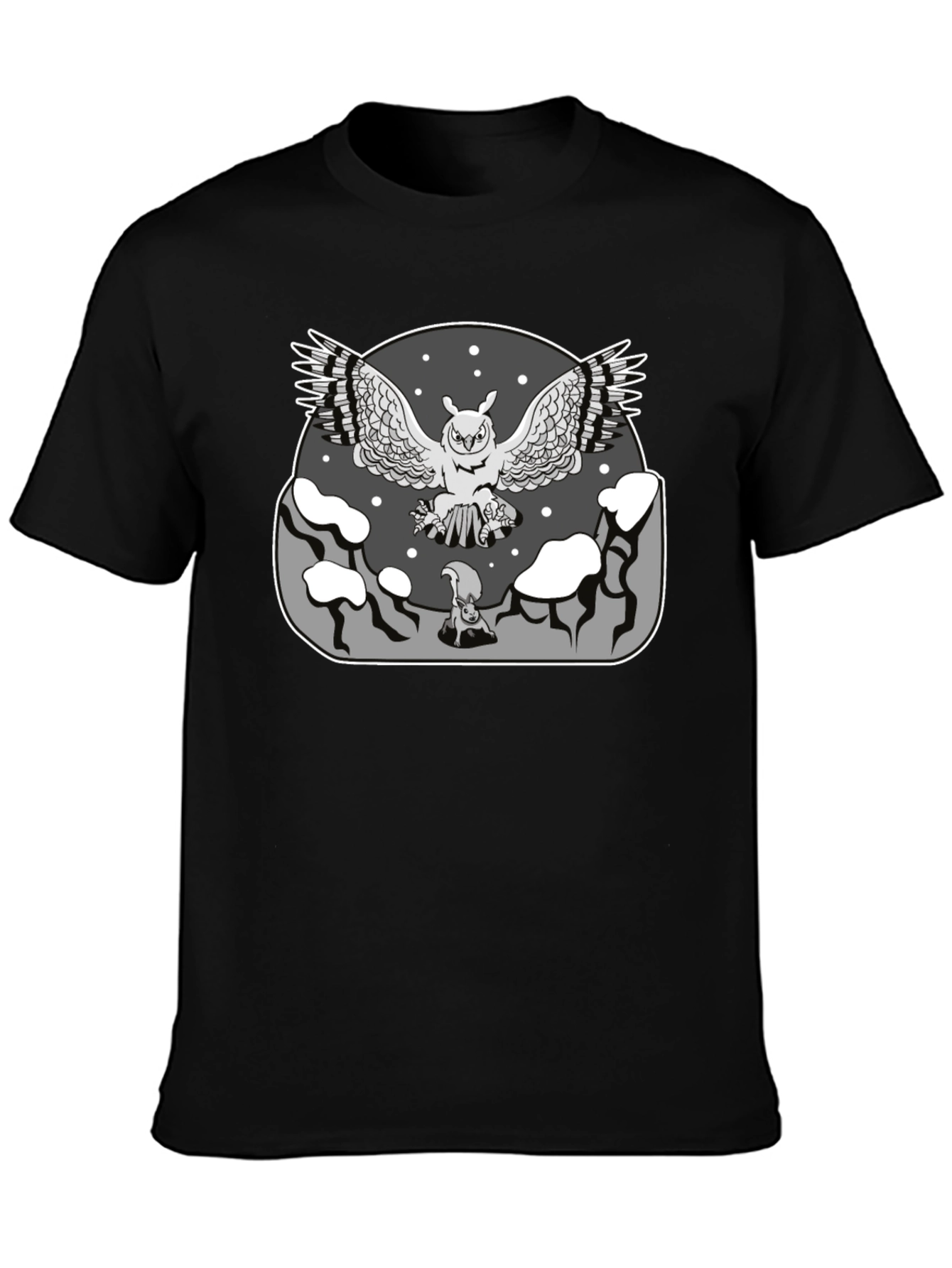Owl vs Squirrel Graphic T-Shirt