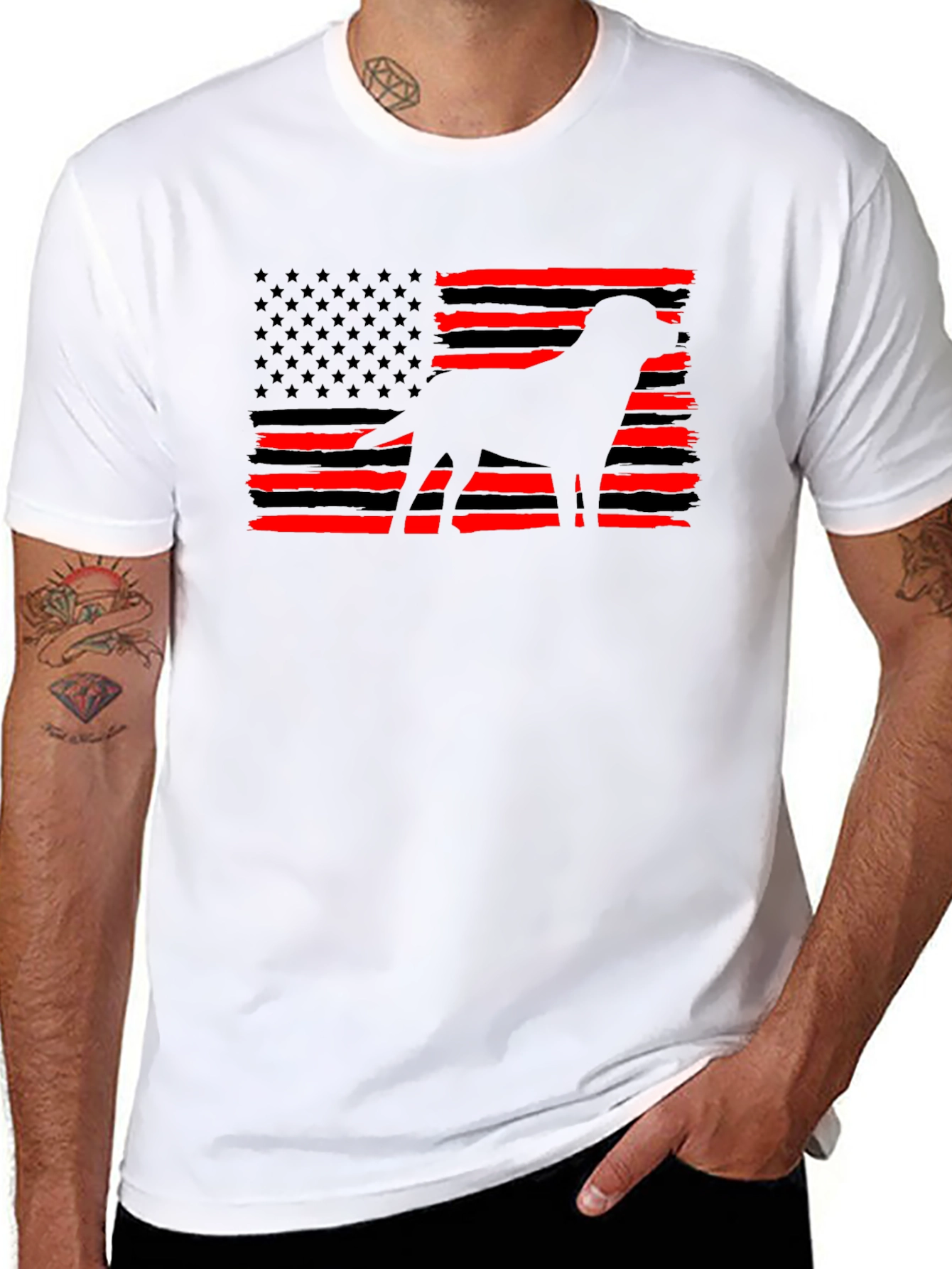 American Flag Dog T-Shirt