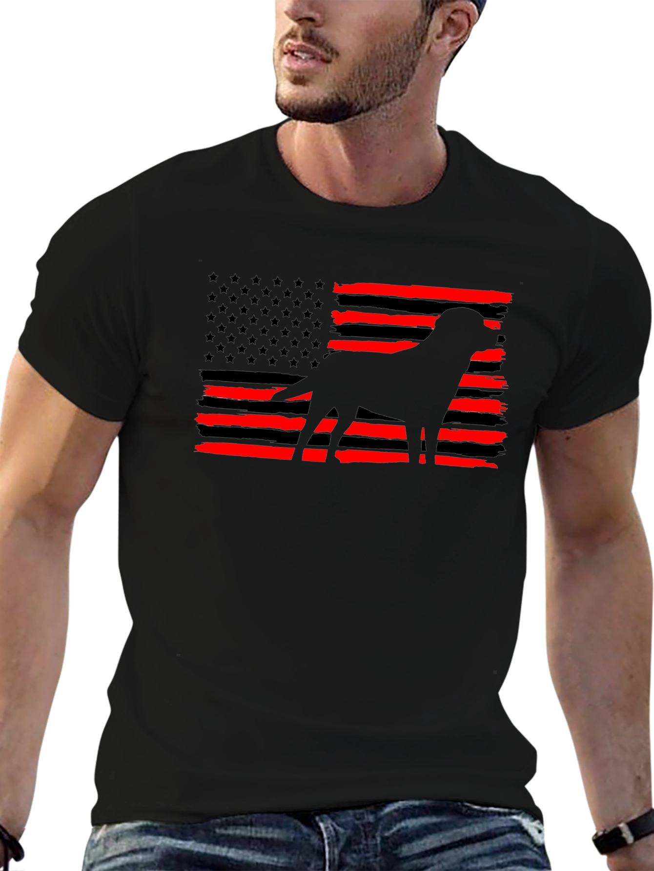 American Flag Dog T-Shirt