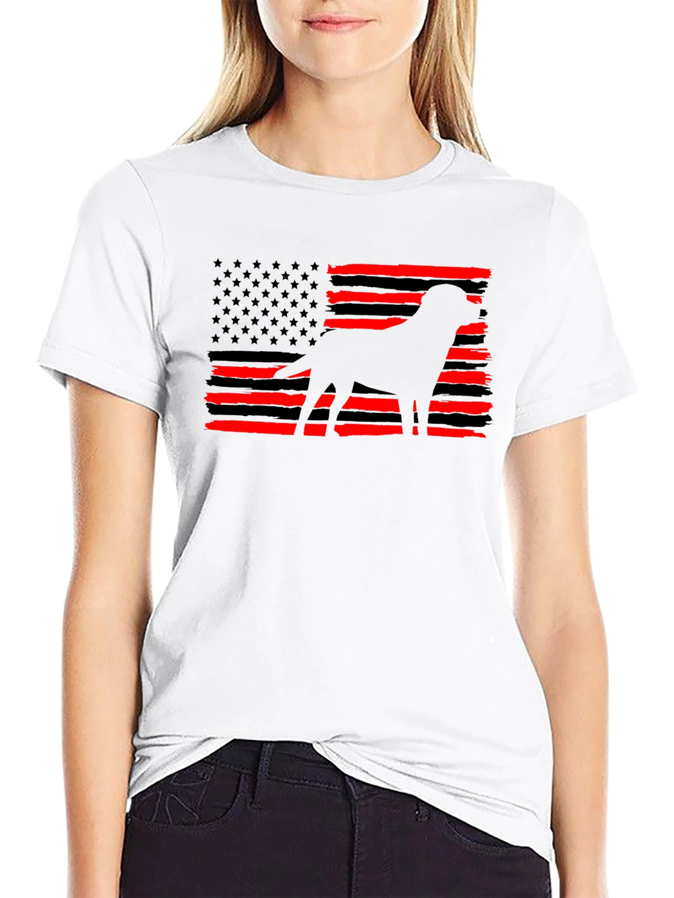American Flag Dog T-Shirt