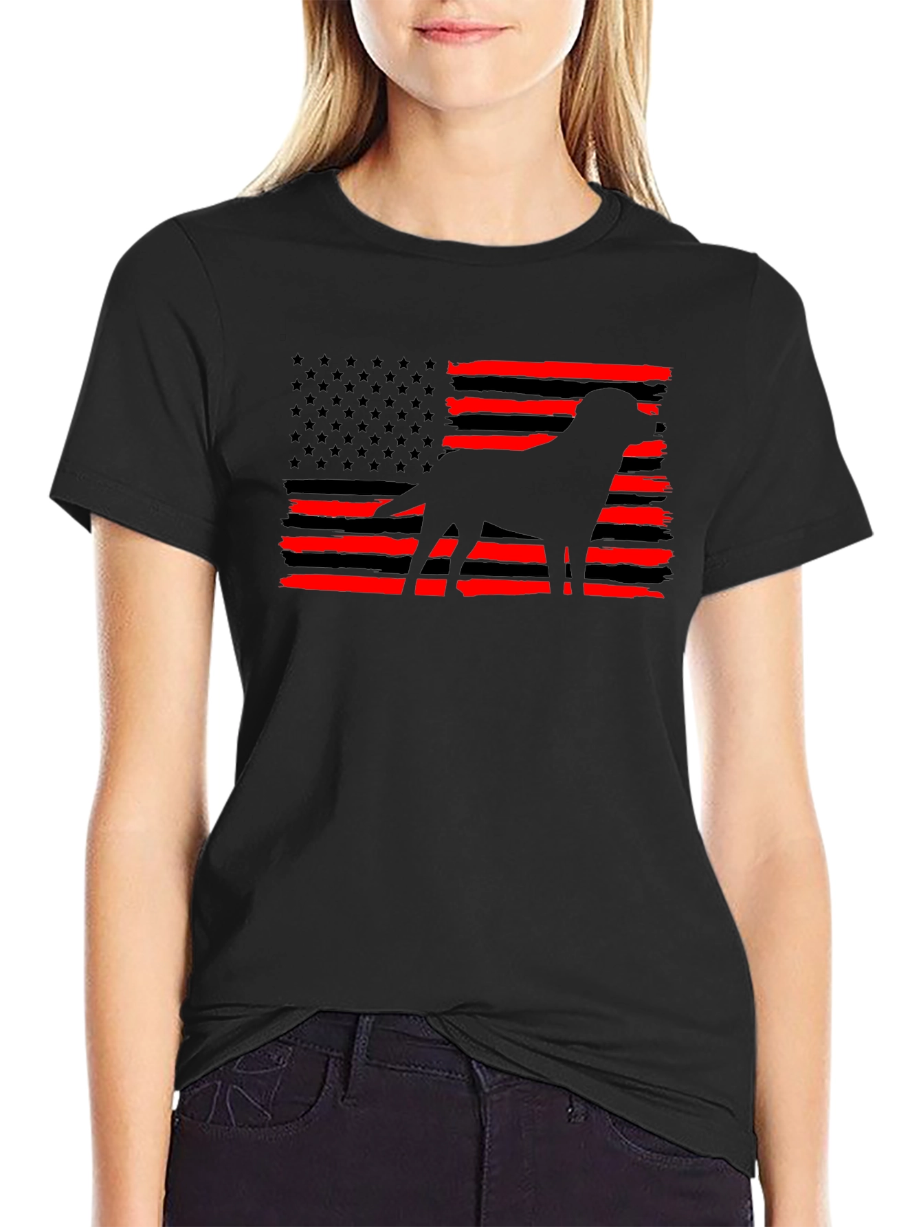 American Flag Dog T-Shirt