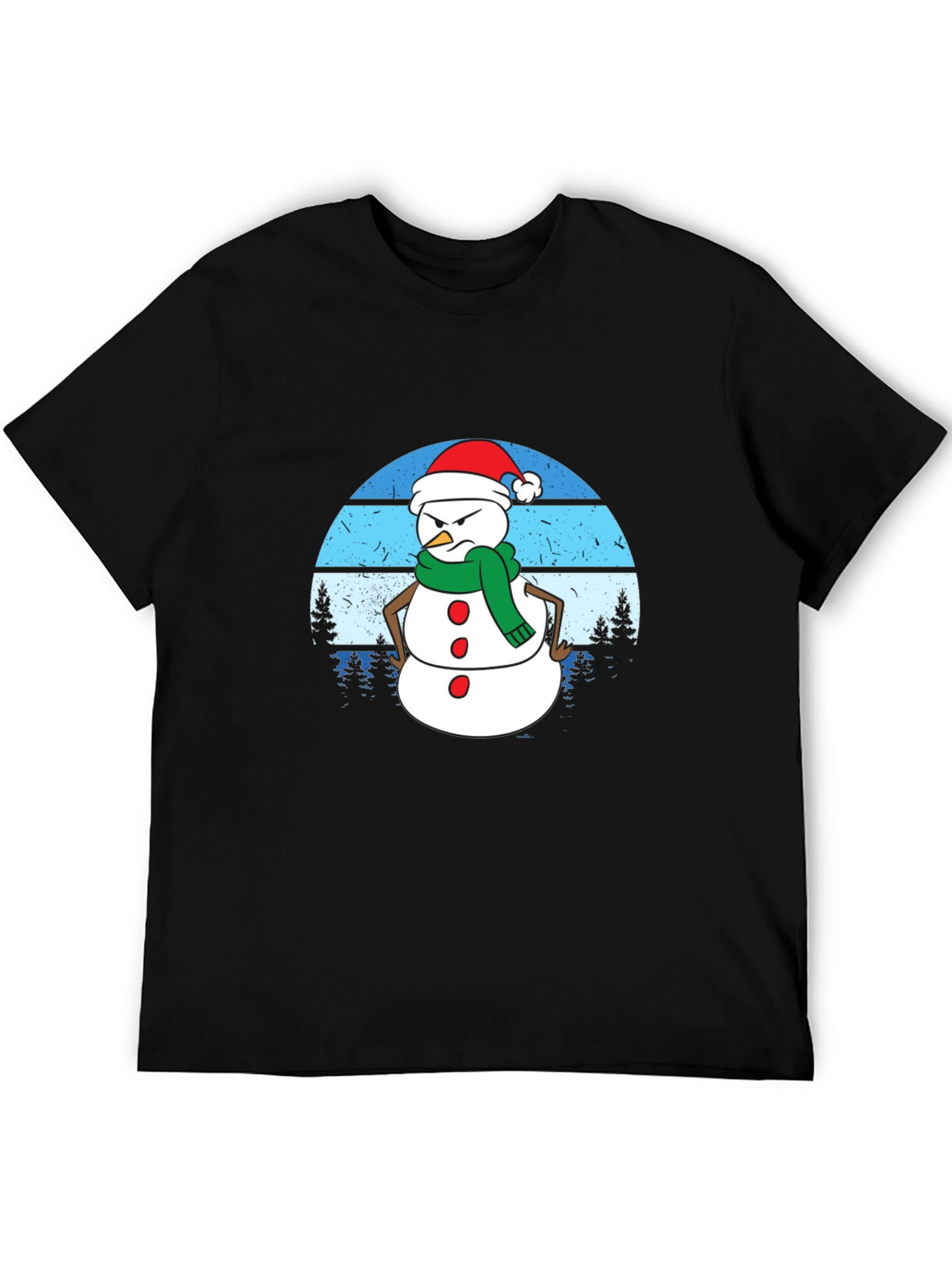 Grumpy Snowman Graphic Tee - Holiday Humor