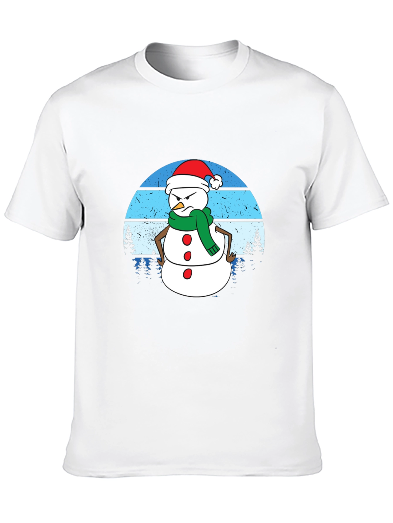 Grumpy Snowman Graphic Tee - Holiday Humor