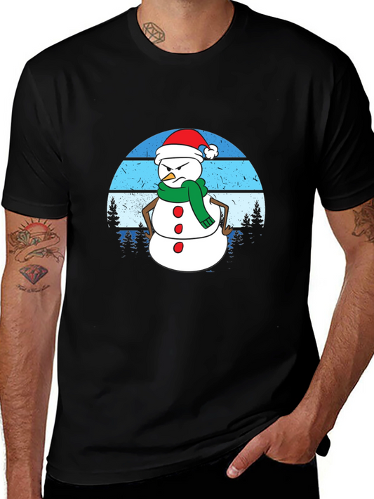 Grumpy Snowman Graphic Tee - Holiday Humor